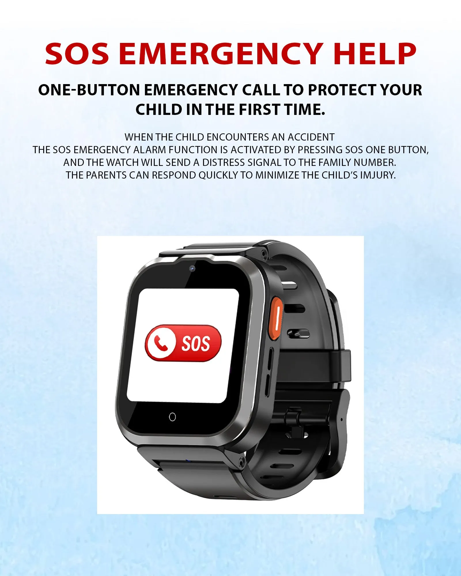 Spiky 4G Cyclops 4g Video & Voice Call, Dewatering Waterproof Kids Smartwatch with Printed strap