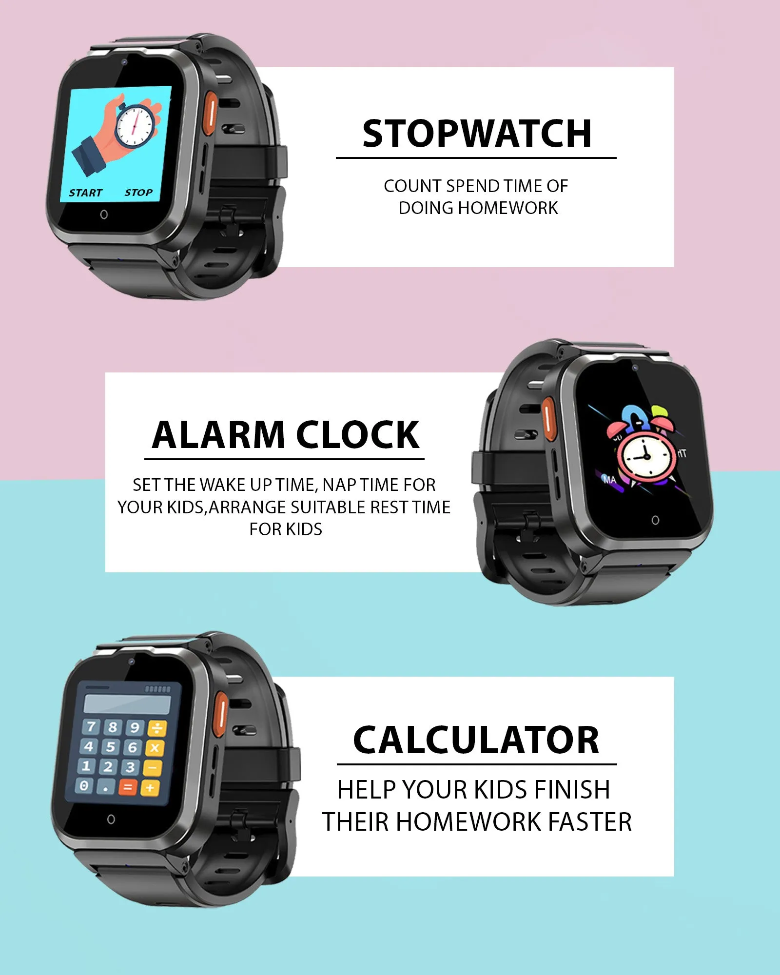 Spiky 4G Cyclops 4g Video & Voice Call, Dewatering Waterproof Kids Smartwatch with Printed strap