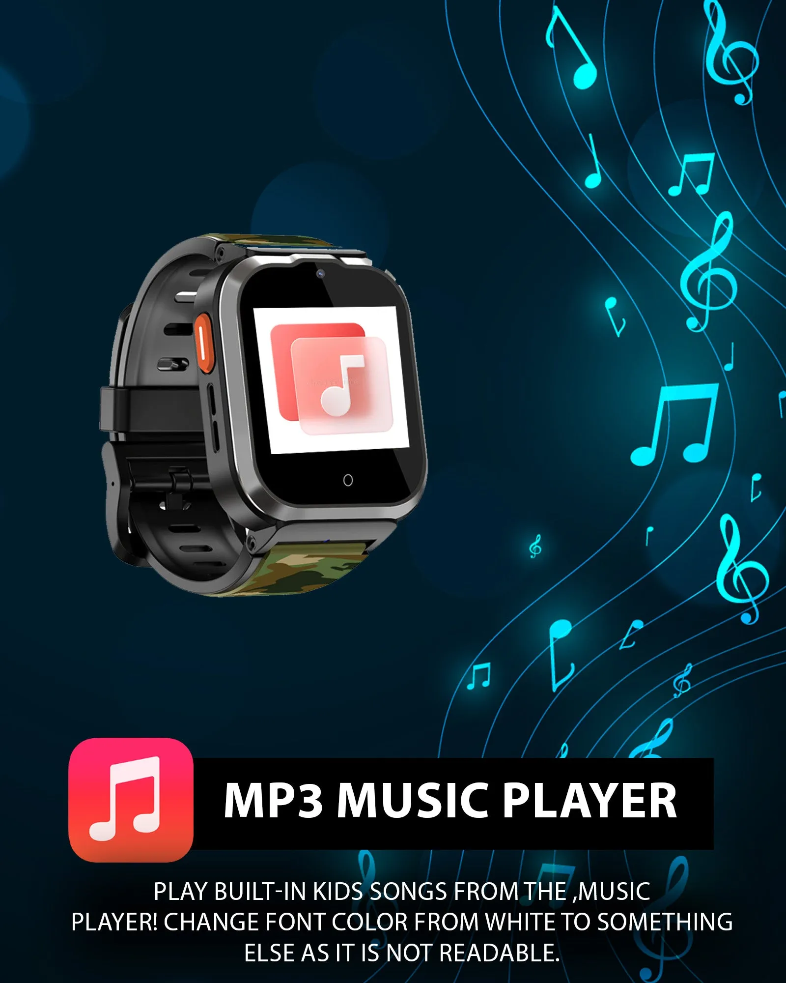 Spiky 4G Cyclops 4g Video & Voice Call, Dewatering Waterproof Kids Smartwatch with Printed strap