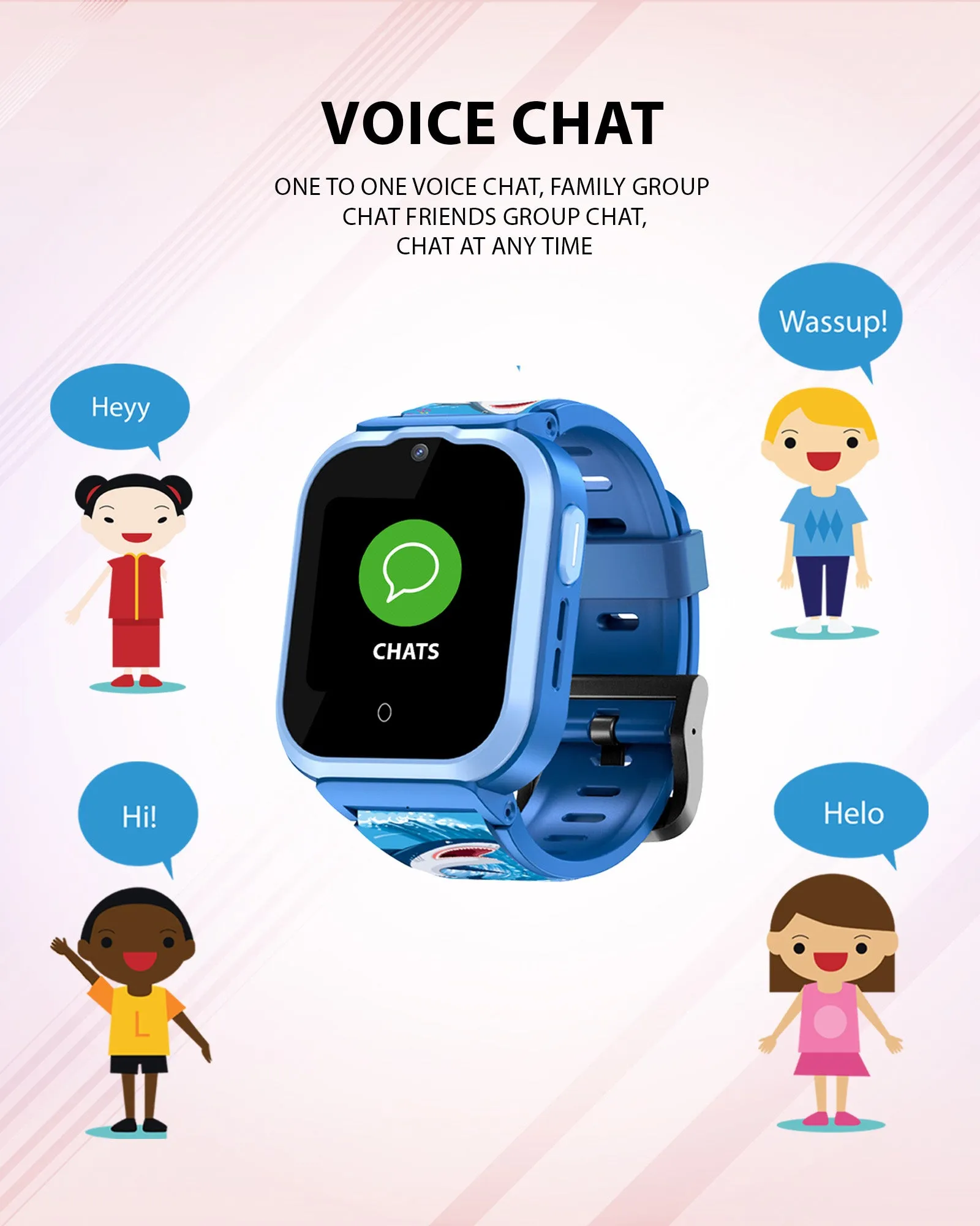 Spiky 4G Cyclops 4g Video & Voice Call, Dewatering Waterproof Kids Smartwatch with Printed strap
