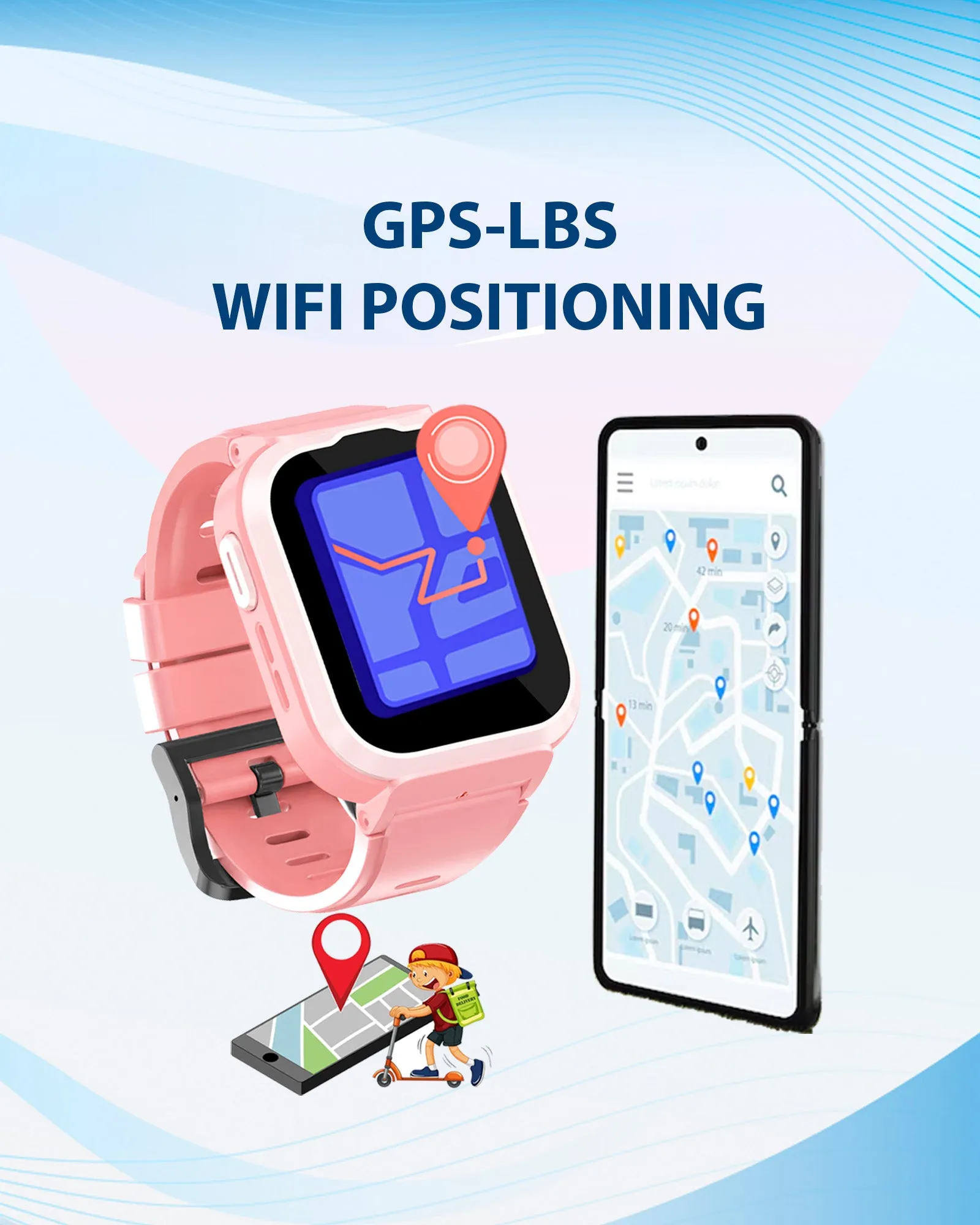 Spiky 4G Cyclops 4g Video & Voice Call, Dewatering Waterproof Kids Smartwatch with Printed strap