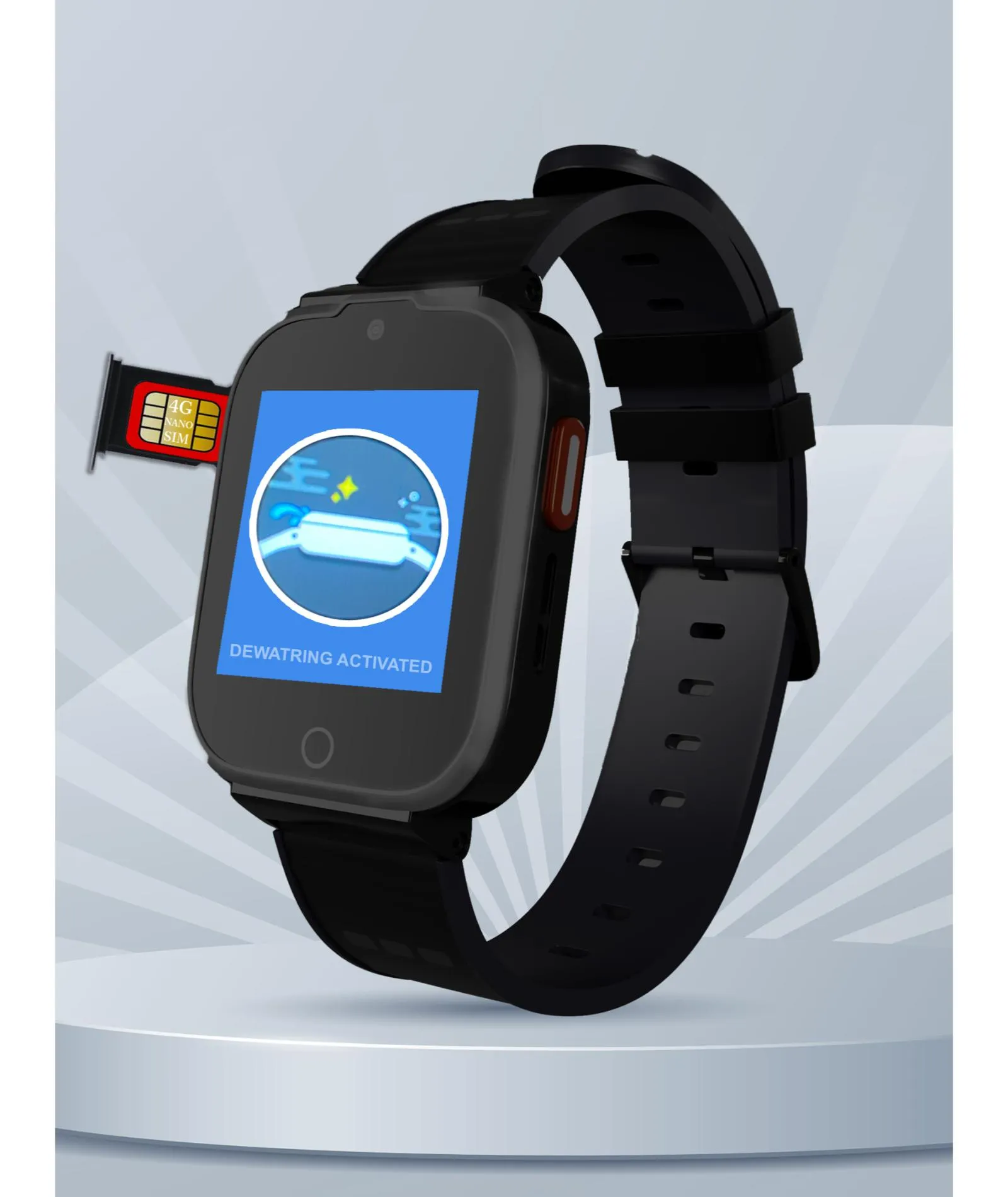 Spiky 4G Cyclops 4g Video & Voice Call, Dewatering Waterproof Kids Smartwatch with Printed strap