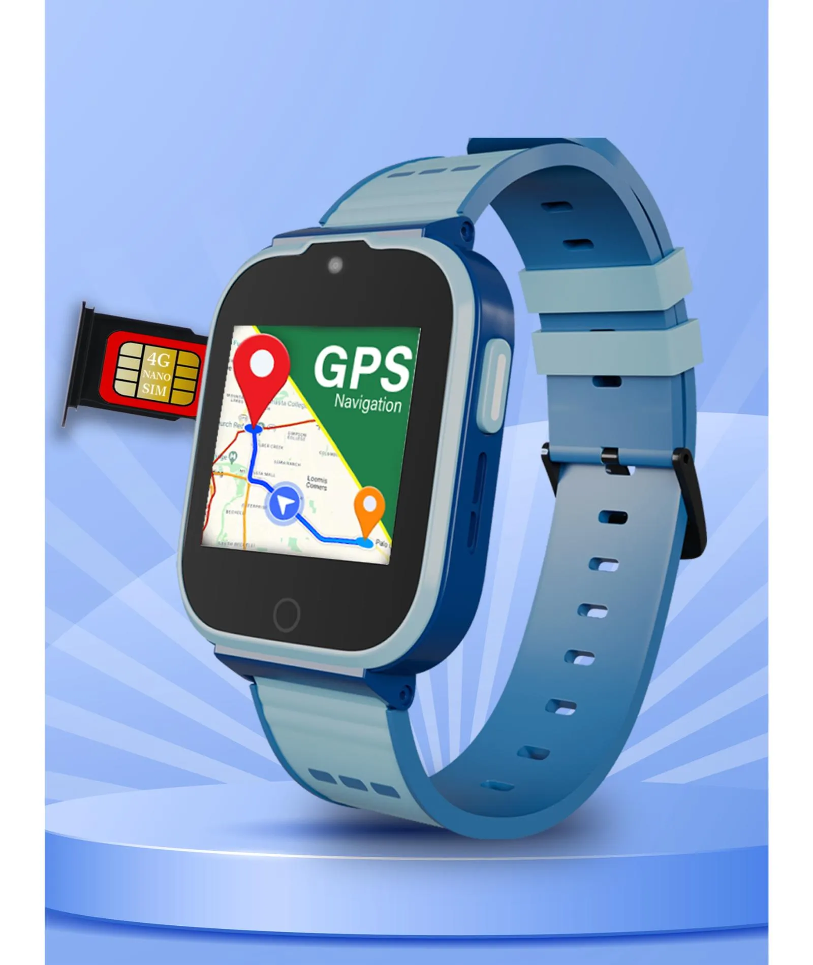 Spiky 4G Cyclops 4g Video & Voice Call, Dewatering Waterproof Kids Smartwatch with Printed strap