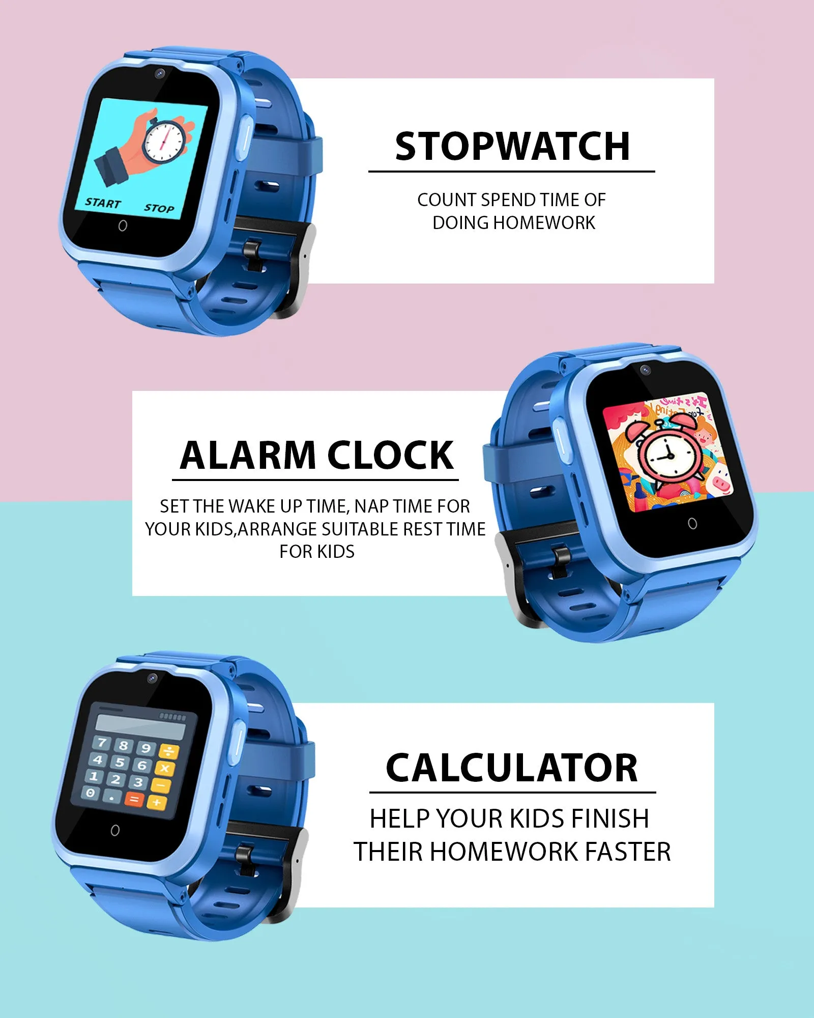 Spiky 4G Cyclops 4g Video & Voice Call, Dewatering Waterproof Kids Smartwatch with Printed strap