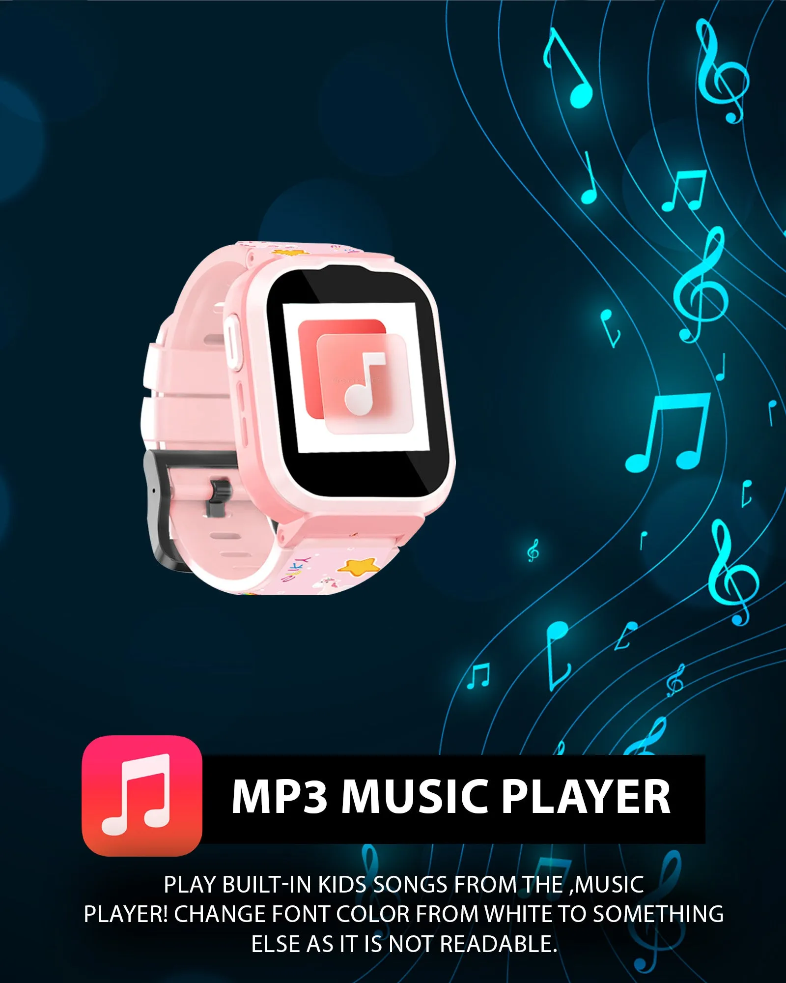 Spiky 4G Cyclops 4g Video & Voice Call, Dewatering Waterproof Kids Smartwatch with Printed strap