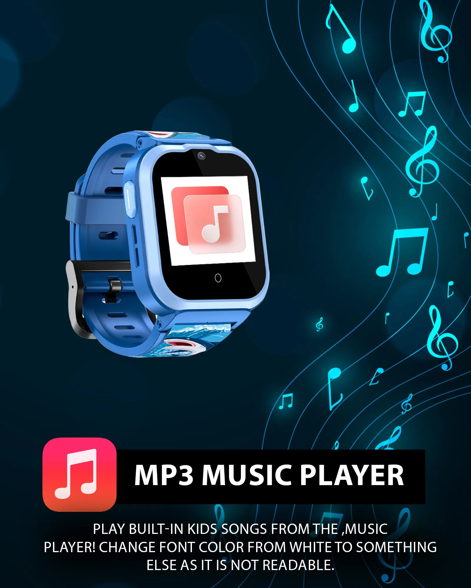 Spiky 4G Cyclops 4g Video & Voice Call, Dewatering Waterproof Kids Smartwatch with Printed strap