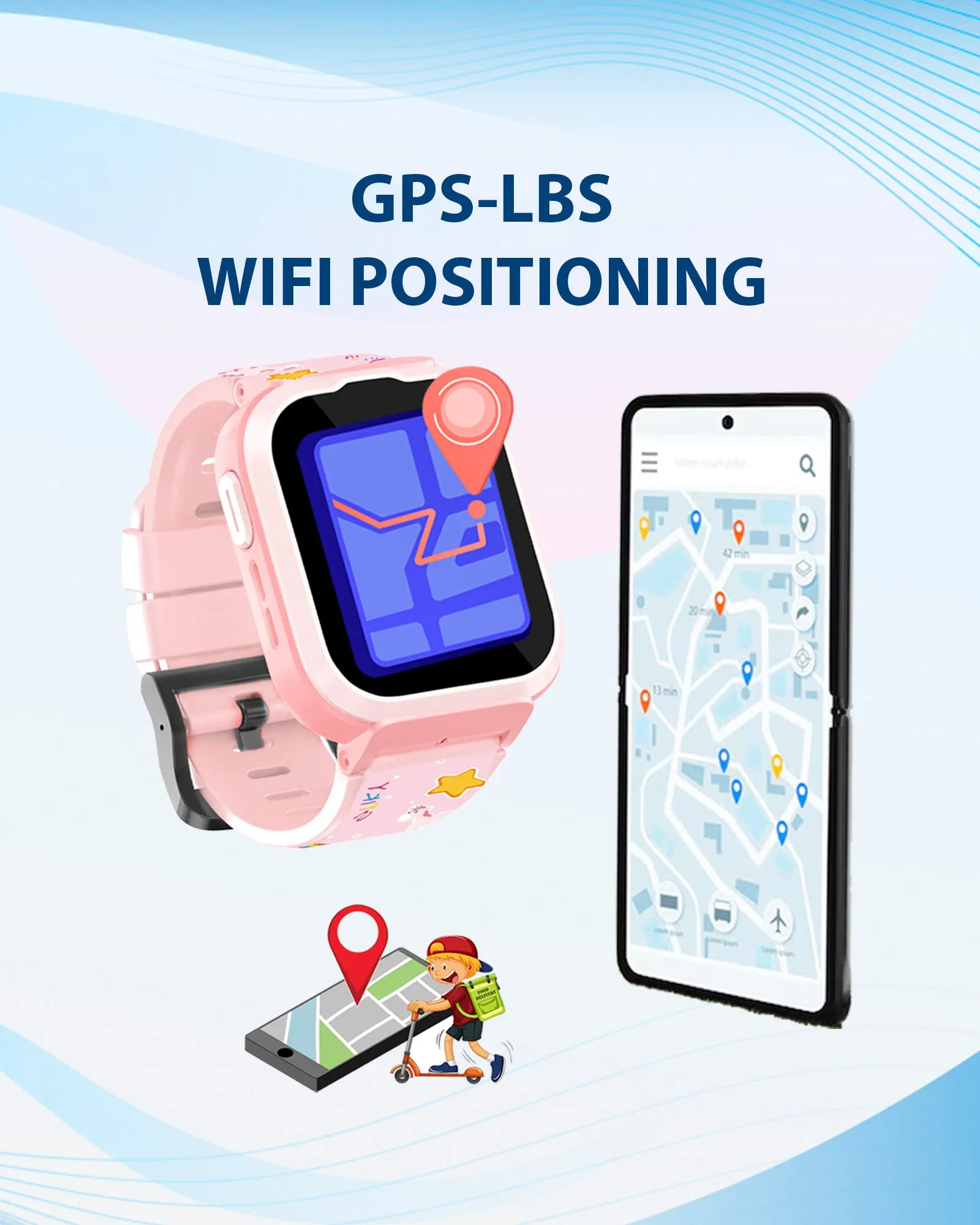 Spiky 4G Cyclops 4g Video & Voice Call, Dewatering Waterproof Kids Smartwatch with Printed strap