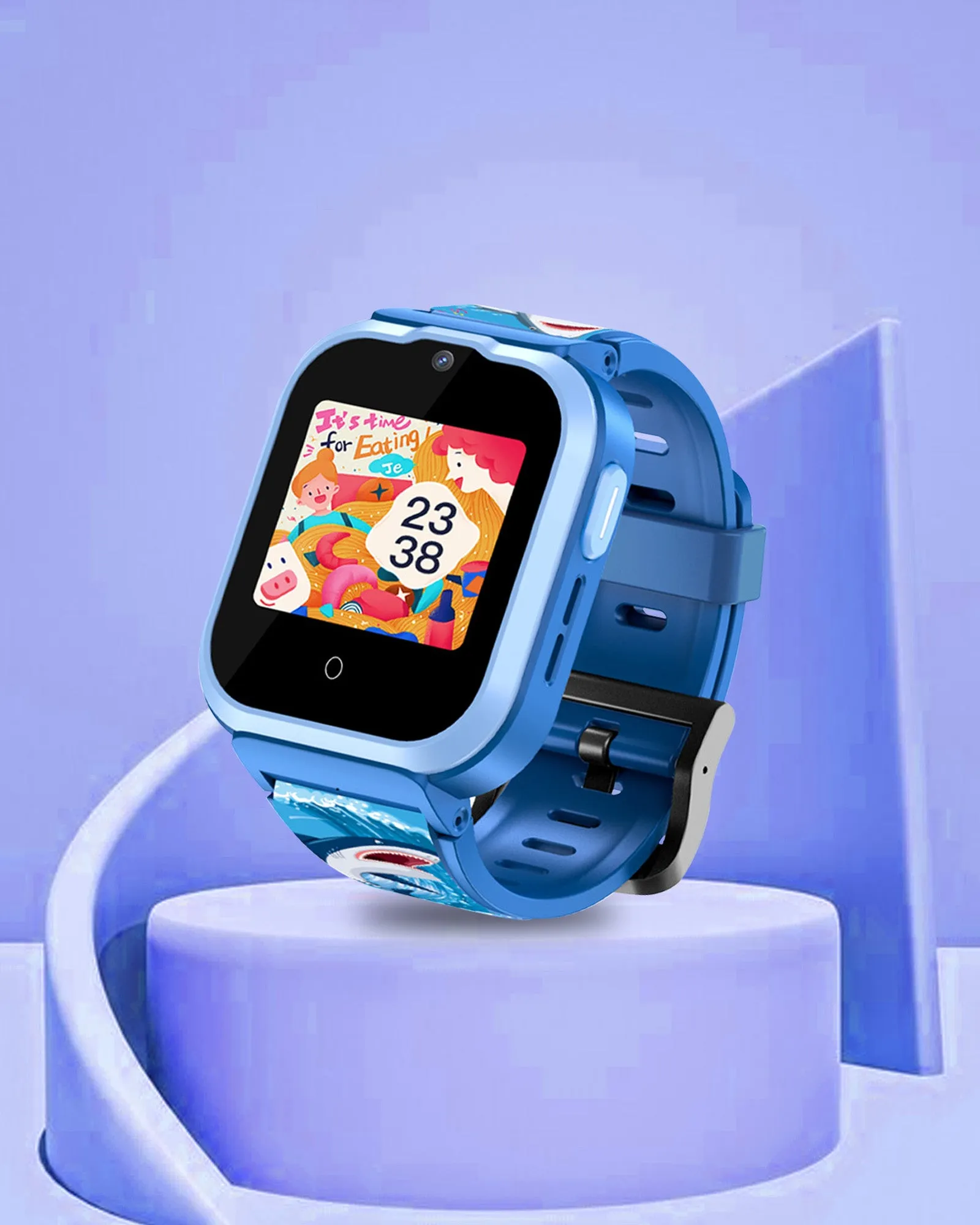 Spiky 4G Cyclops 4g Video & Voice Call, Dewatering Waterproof Kids Smartwatch with Printed strap