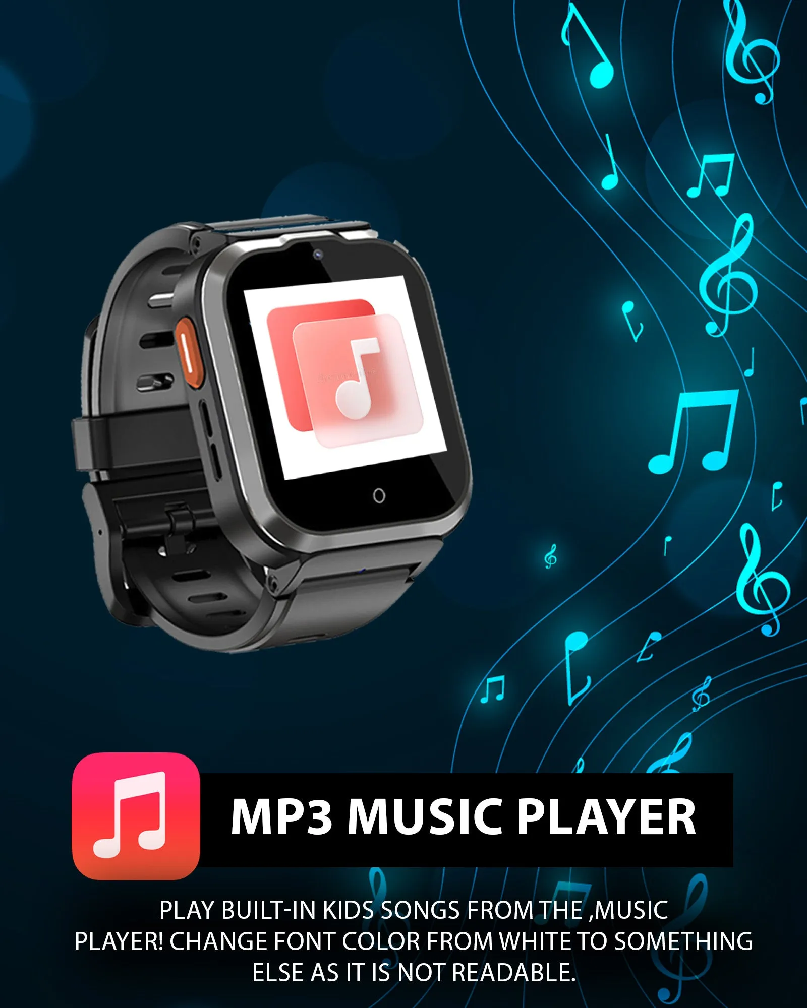 Spiky 4G Cyclops 4g Video & Voice Call, Dewatering Waterproof Kids Smartwatch with Printed strap