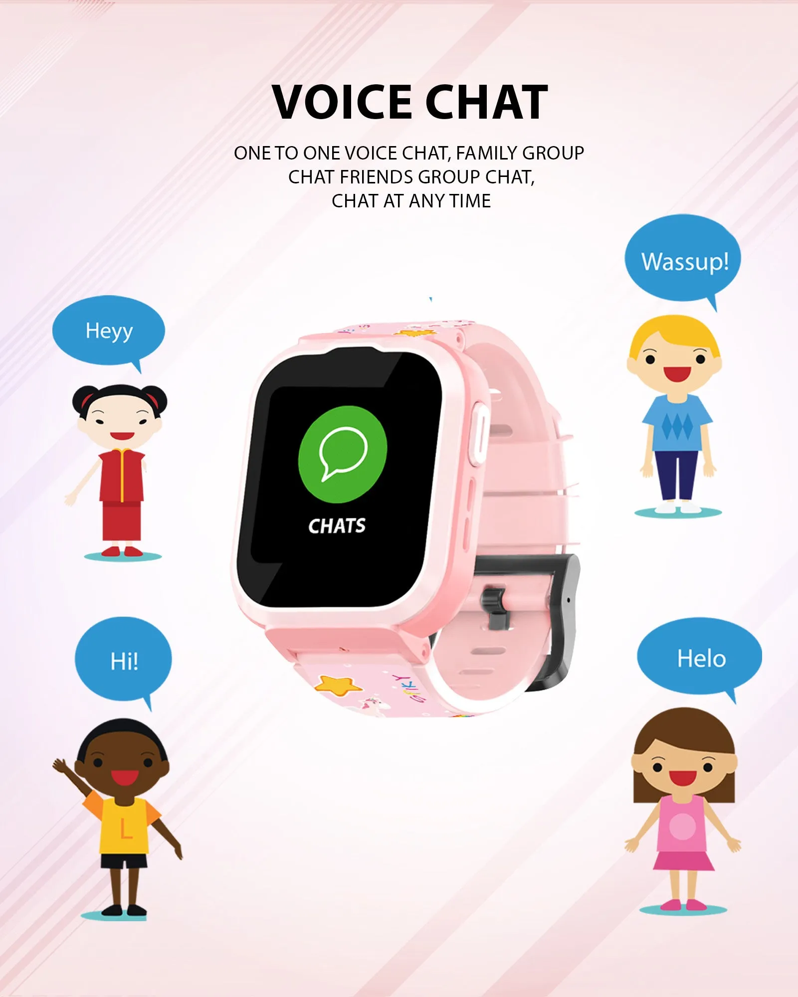 Spiky 4G Cyclops 4g Video & Voice Call, Dewatering Waterproof Kids Smartwatch with Printed strap