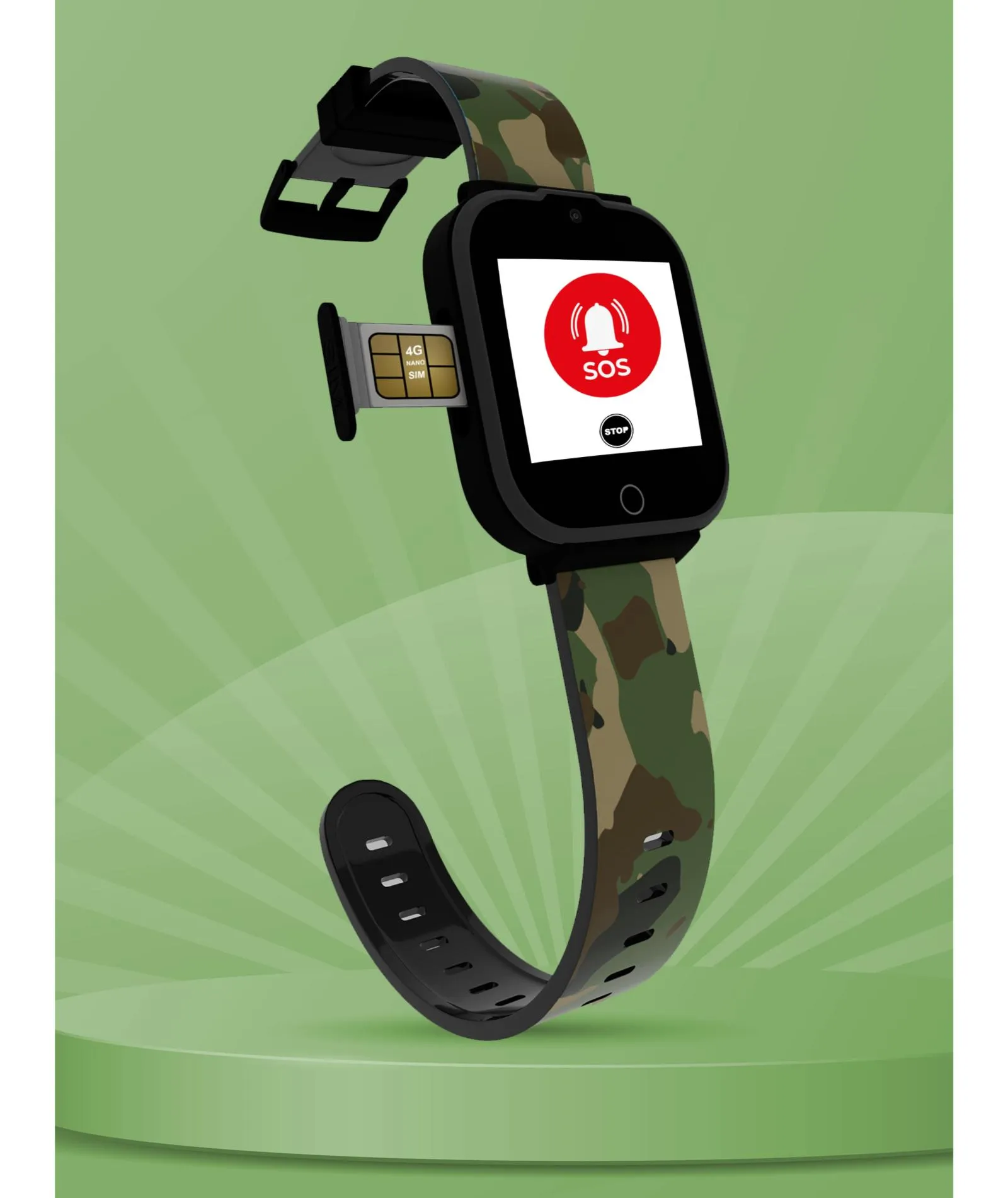 Spiky 4G Cyclops 4g Video & Voice Call, Dewatering Waterproof Kids Smartwatch with Printed strap
