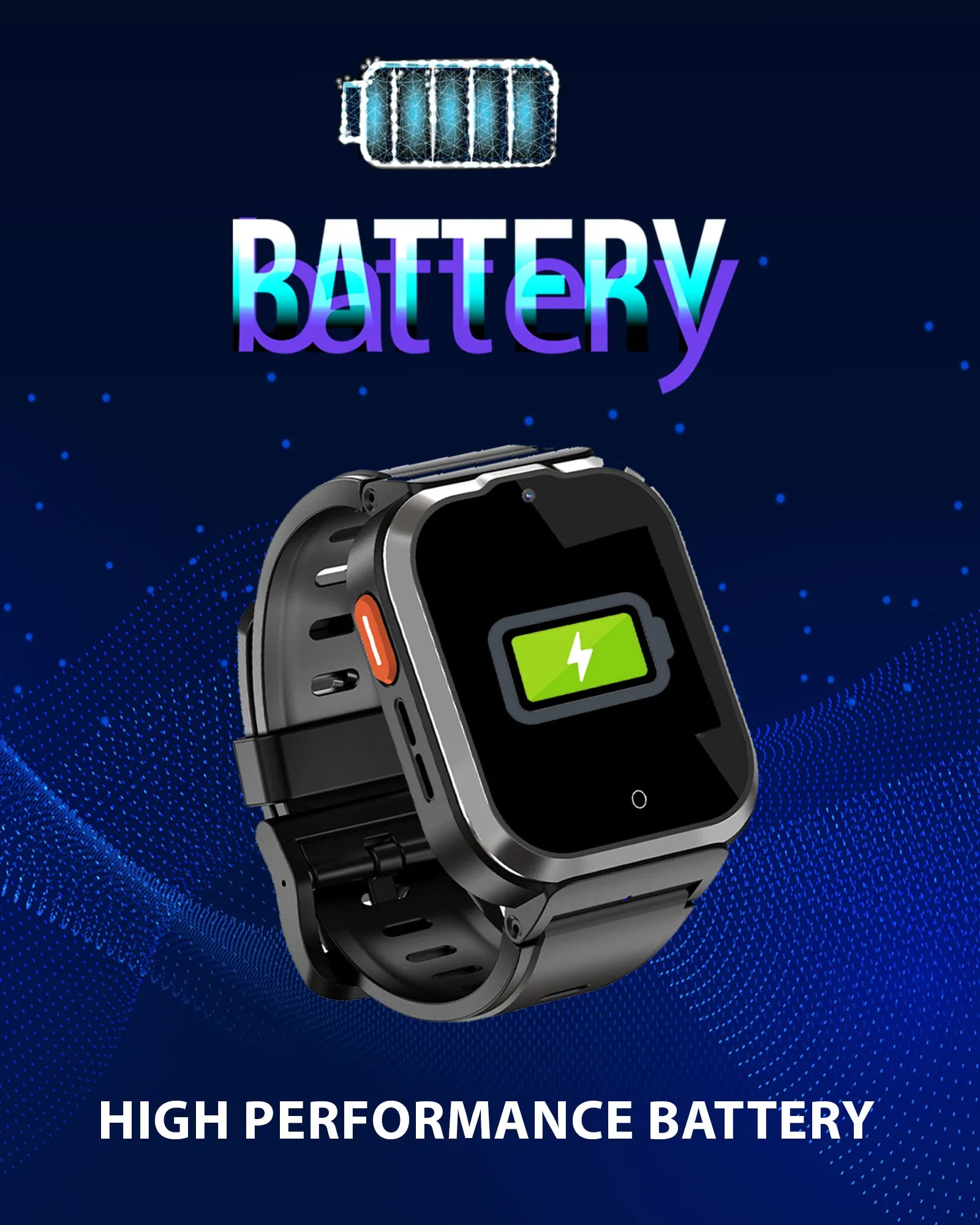 Spiky 4G Cyclops 4g Video & Voice Call, Dewatering Waterproof Kids Smartwatch with Printed strap