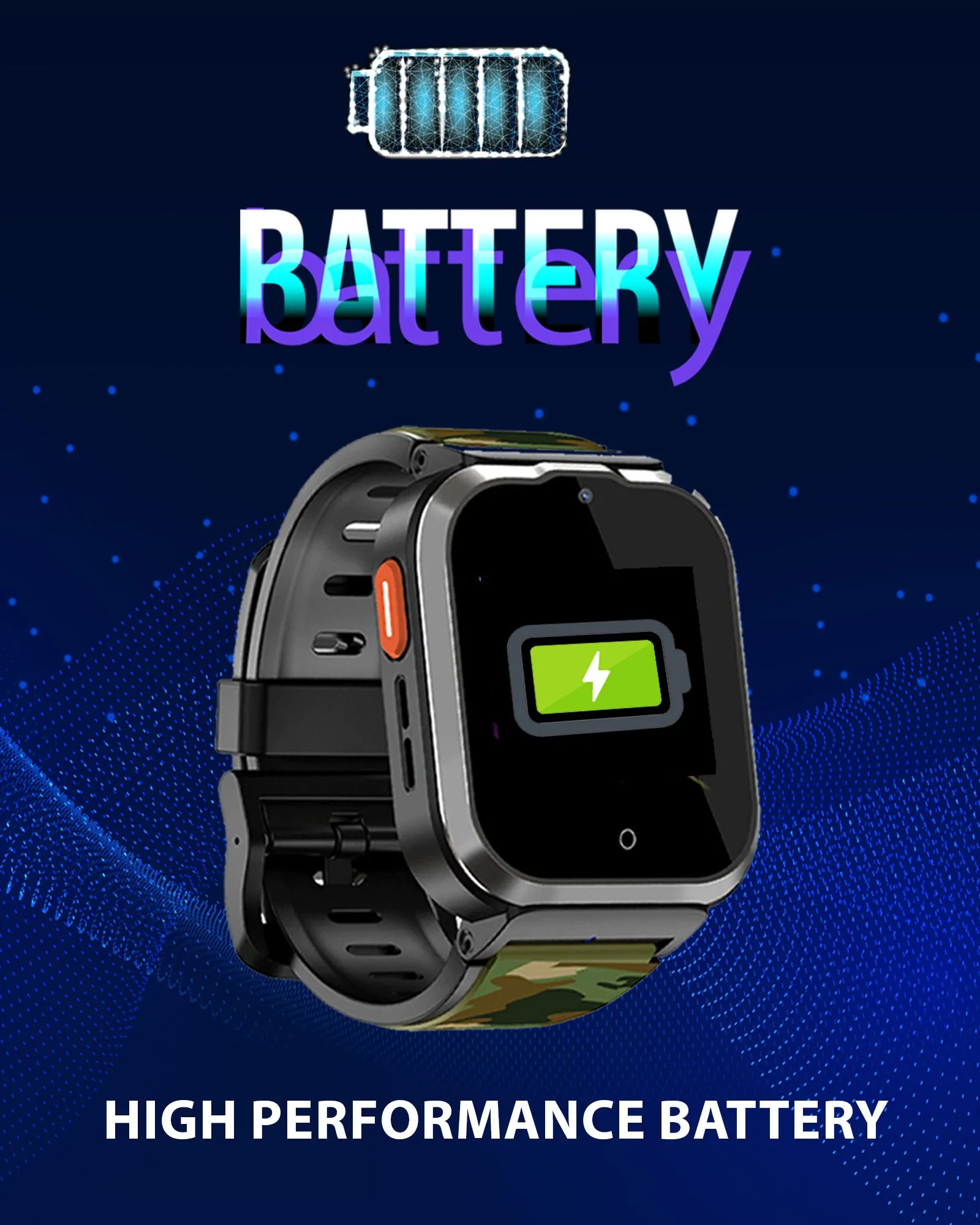 Spiky 4G Cyclops 4g Video & Voice Call, Dewatering Waterproof Kids Smartwatch with Printed strap