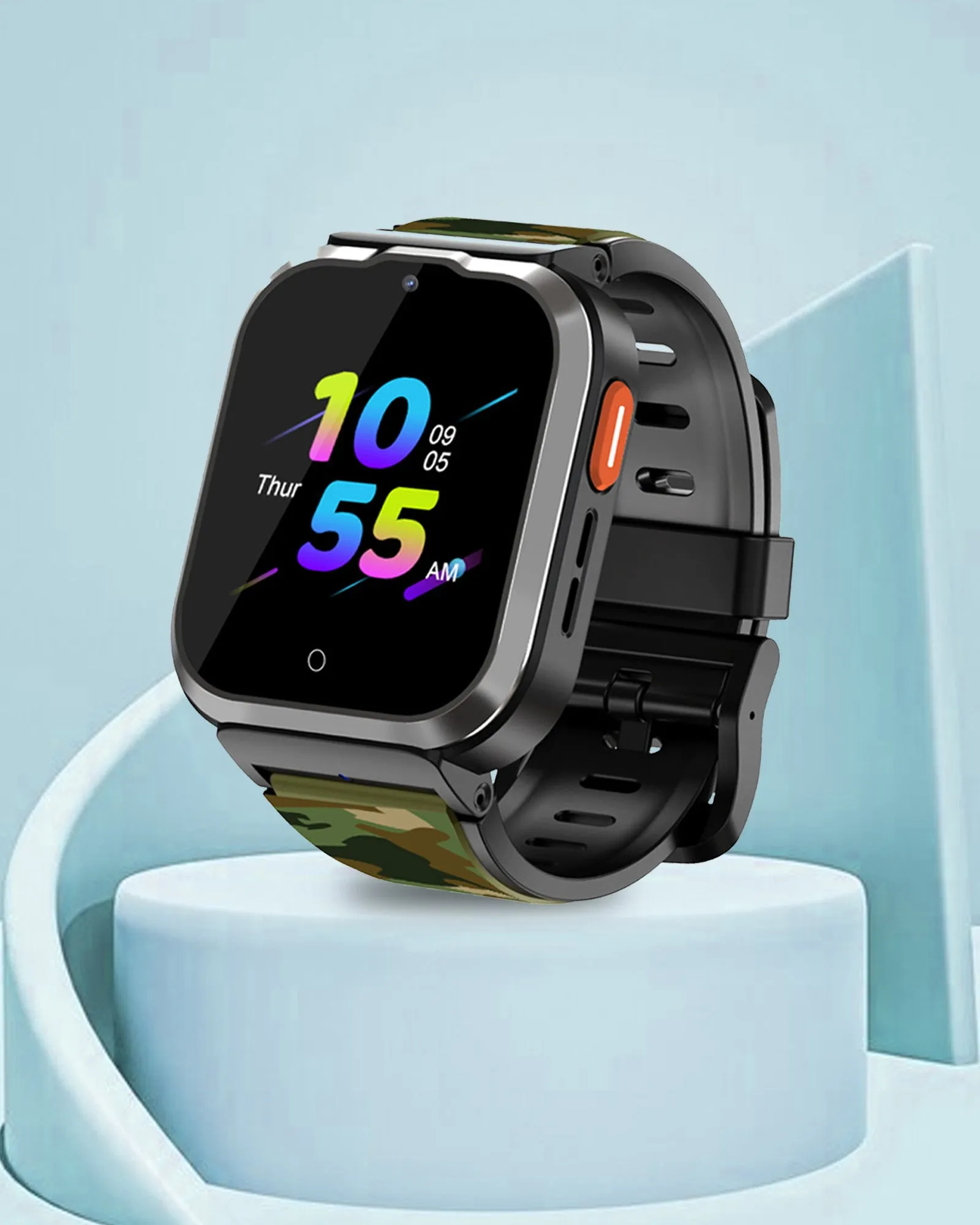 Spiky 4G Cyclops 4g Video & Voice Call, Dewatering Waterproof Kids Smartwatch with Printed strap