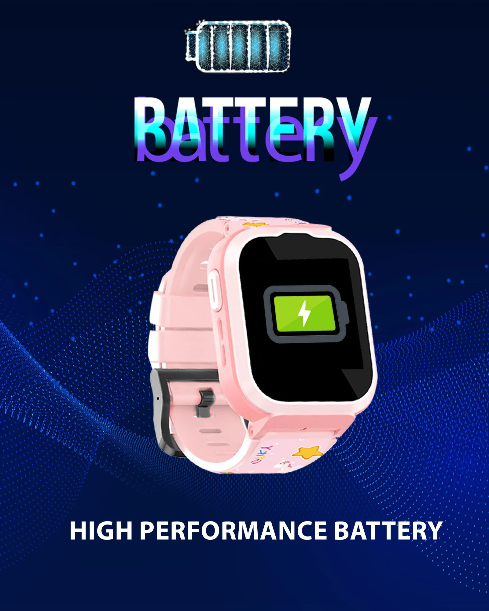 Spiky 4G Cyclops 4g Video & Voice Call, Dewatering Waterproof Kids Smartwatch with Printed strap