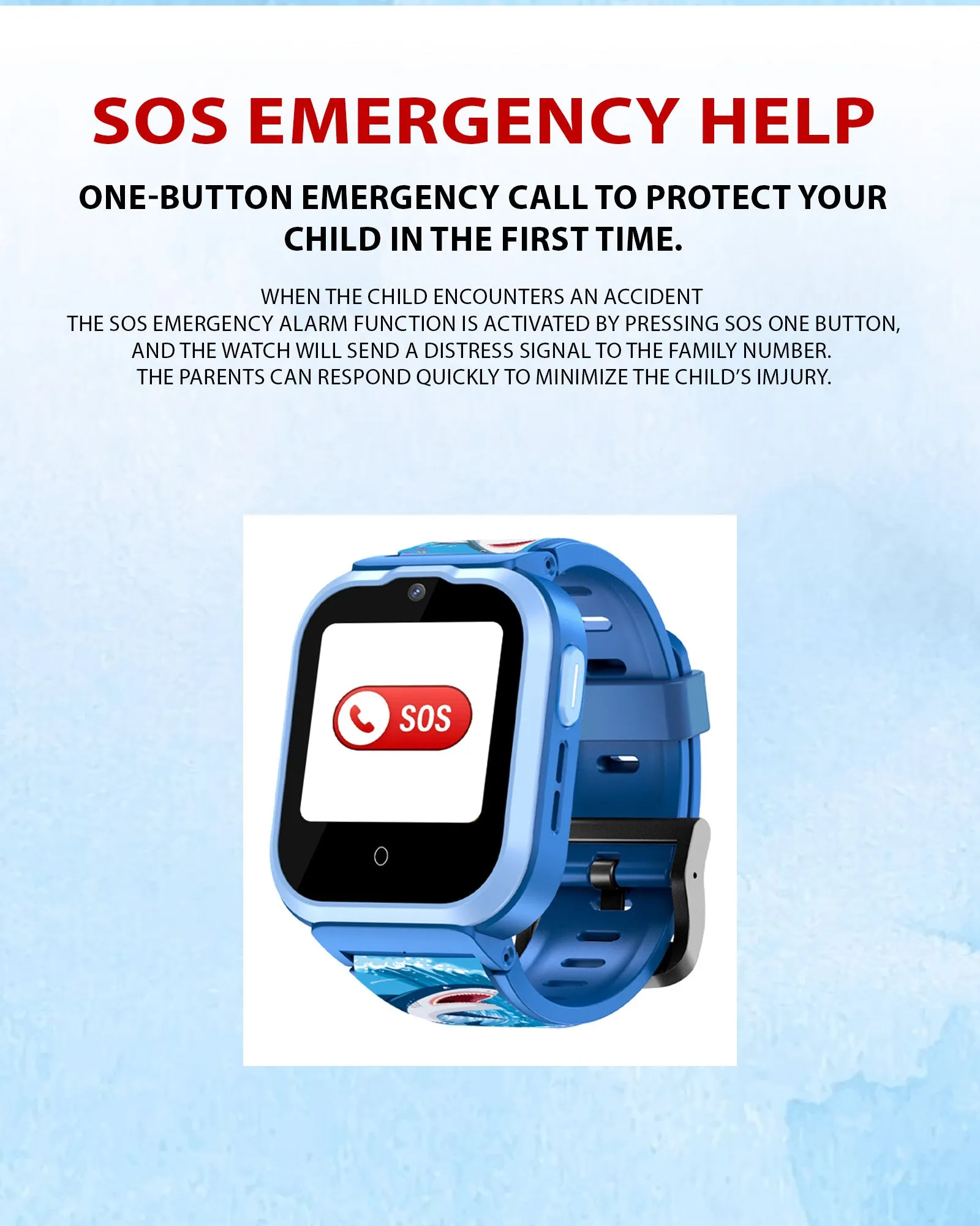 Spiky 4G Cyclops 4g Video & Voice Call, Dewatering Waterproof Kids Smartwatch with Printed strap