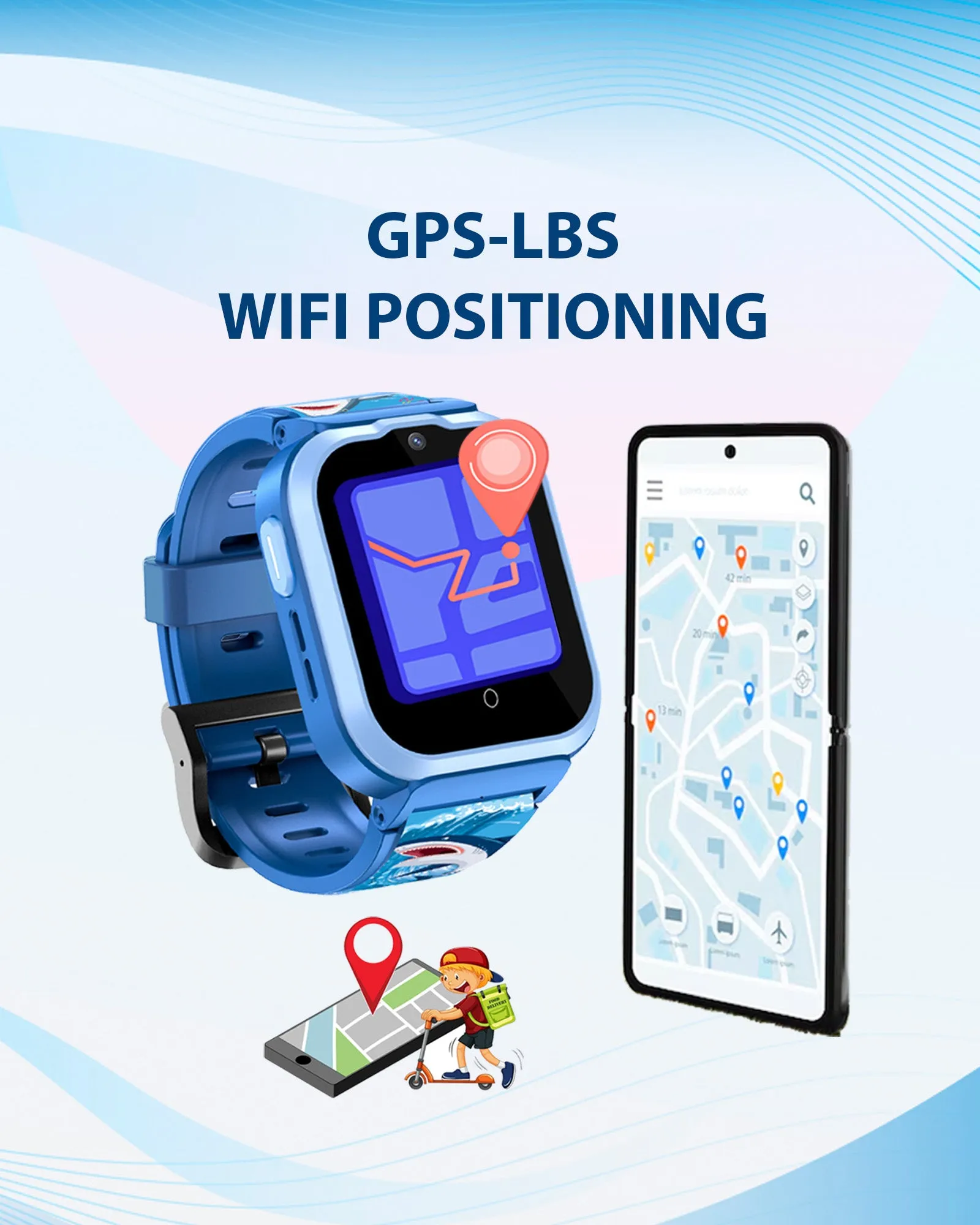 Spiky 4G Cyclops 4g Video & Voice Call, Dewatering Waterproof Kids Smartwatch with Printed strap