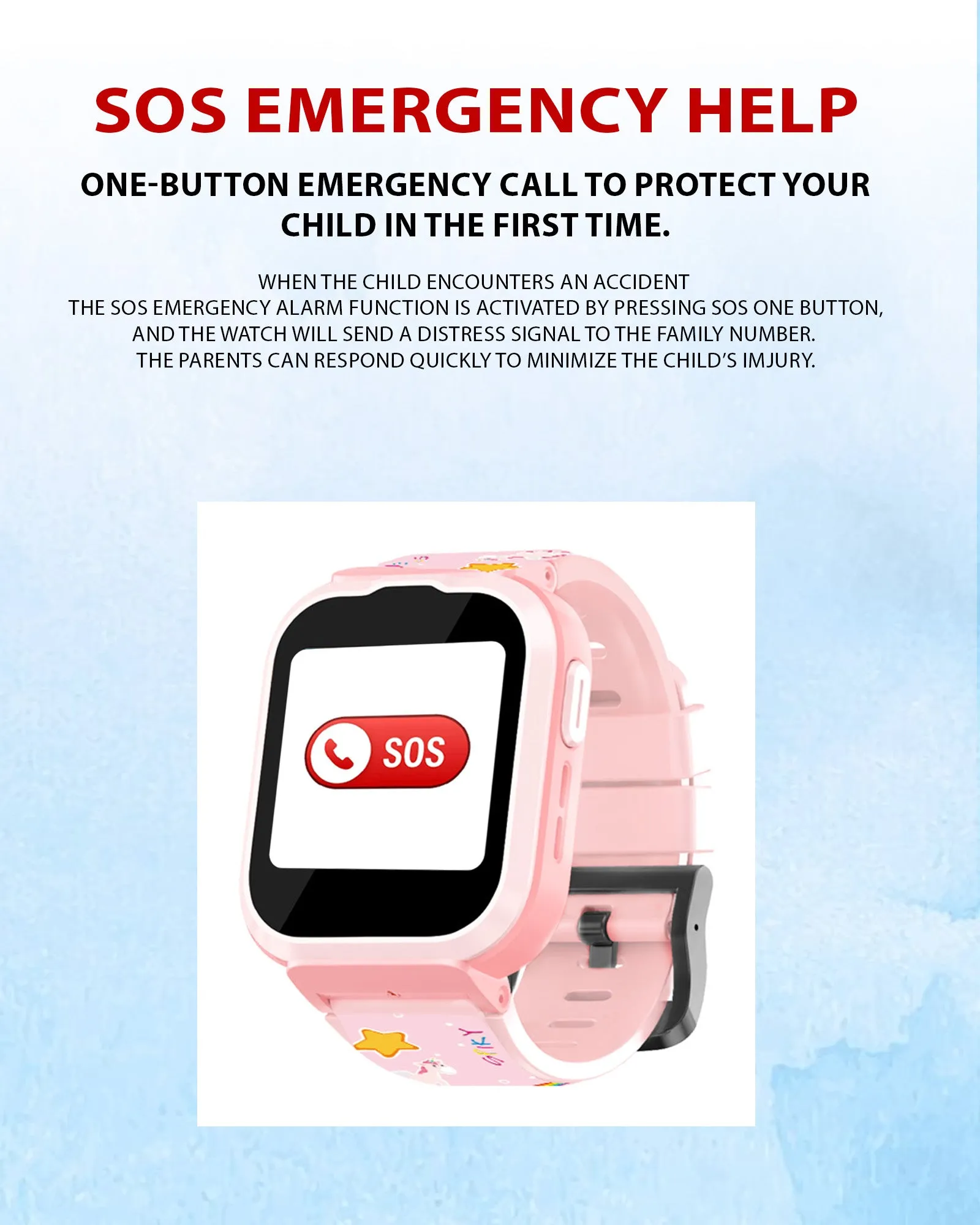 Spiky 4G Cyclops 4g Video & Voice Call, Dewatering Waterproof Kids Smartwatch with Printed strap