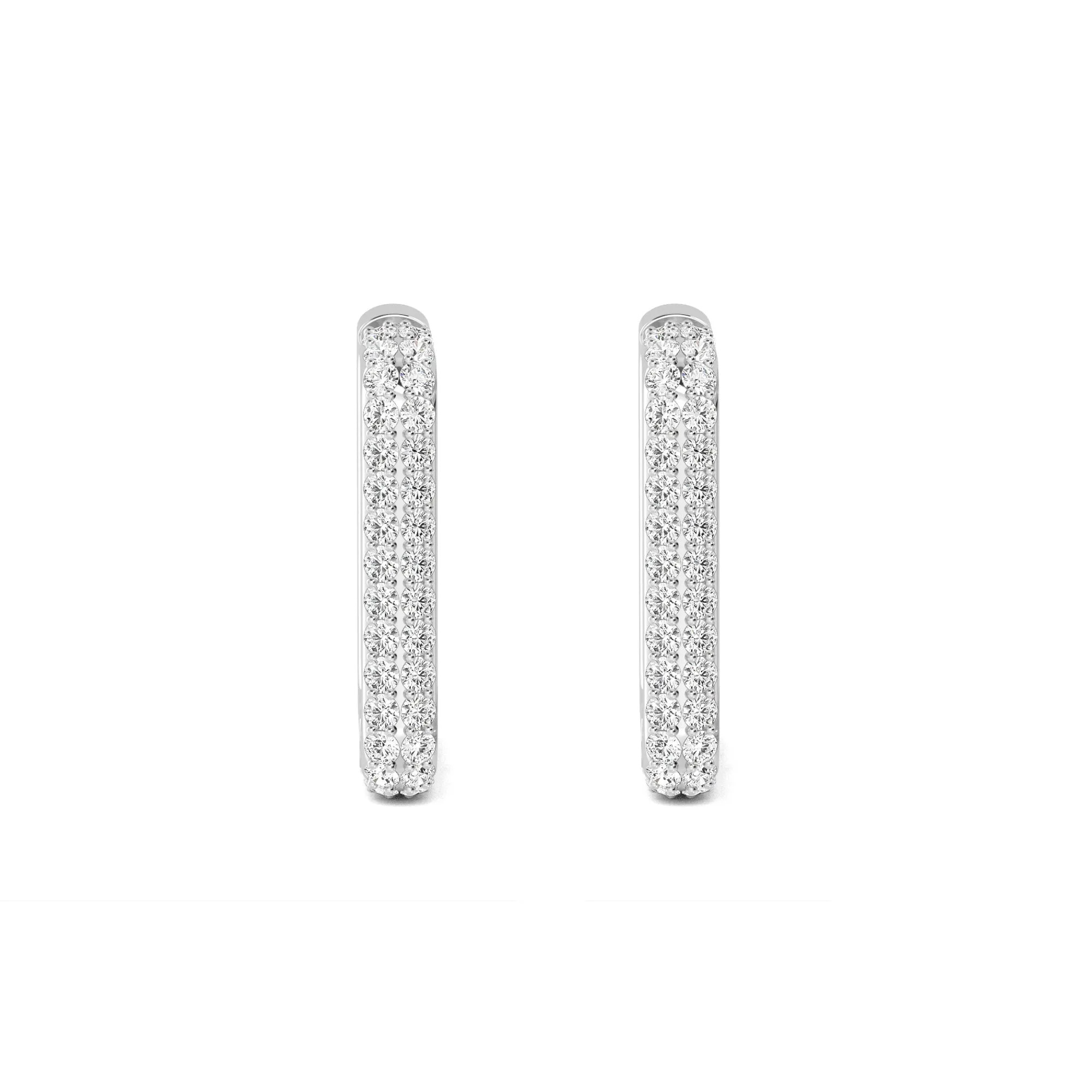 Square Diamond Hoop Earrings