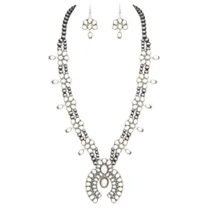 Squash Blossom Statement Western Necklace Set