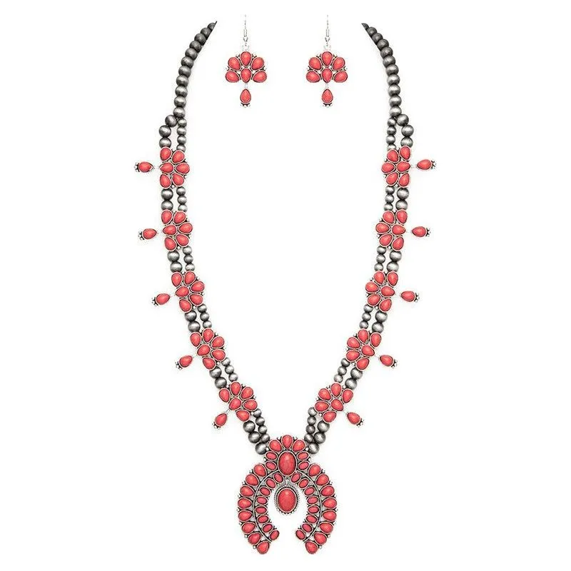 Squash Blossom Statement Western Necklace Set