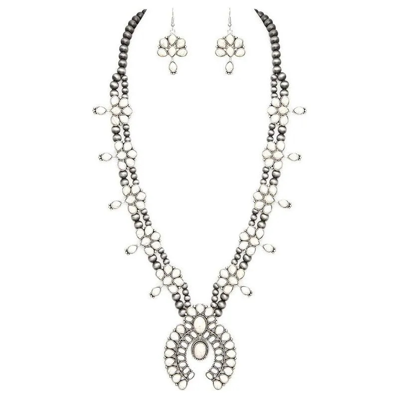 Squash Blossom Statement Western Necklace Set