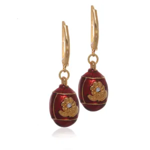 St. Petersburg Red Floral Egg Drop Earrings