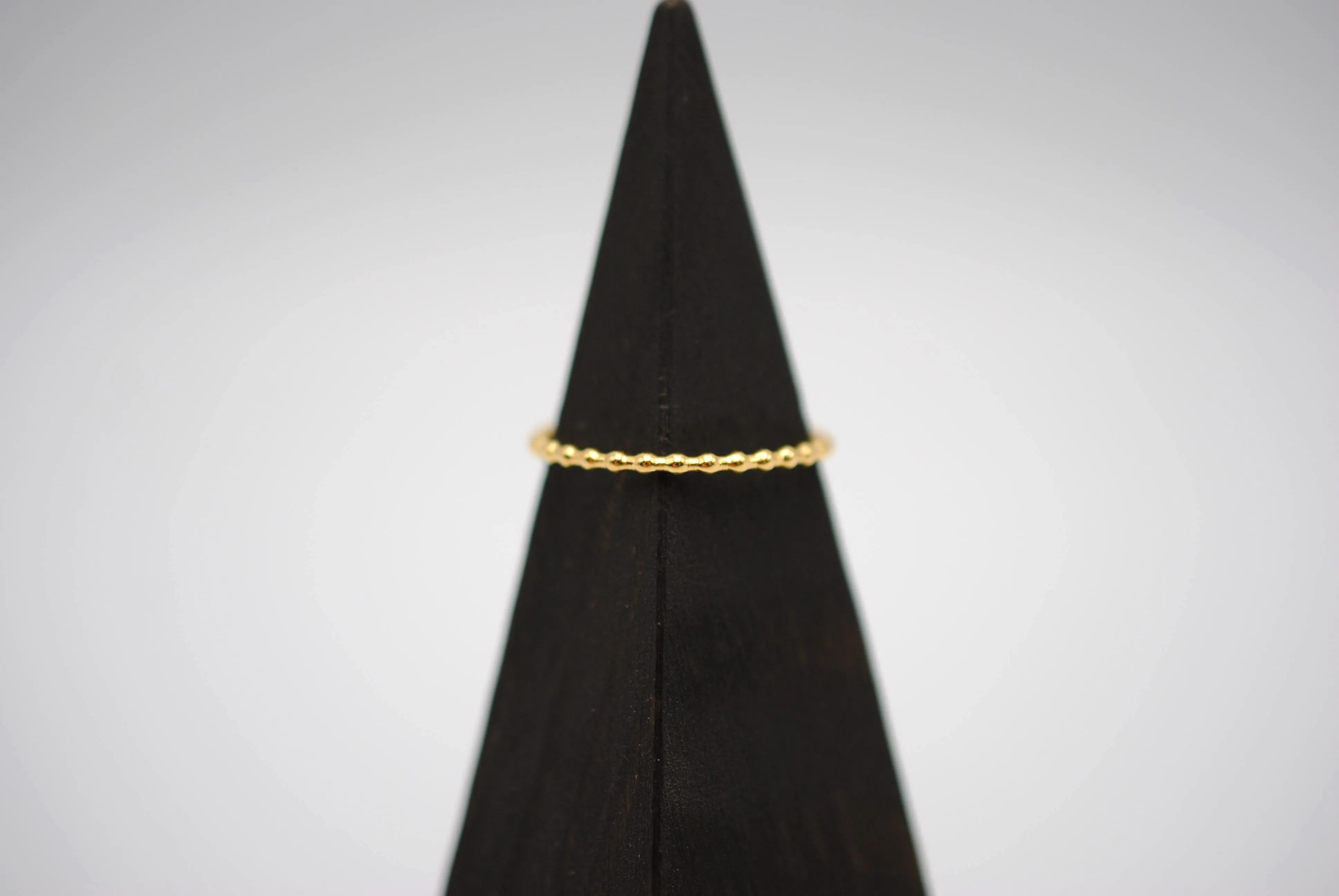 Stacking Ring: Bubble Texture, Yellow Gold Finish, Thin Width