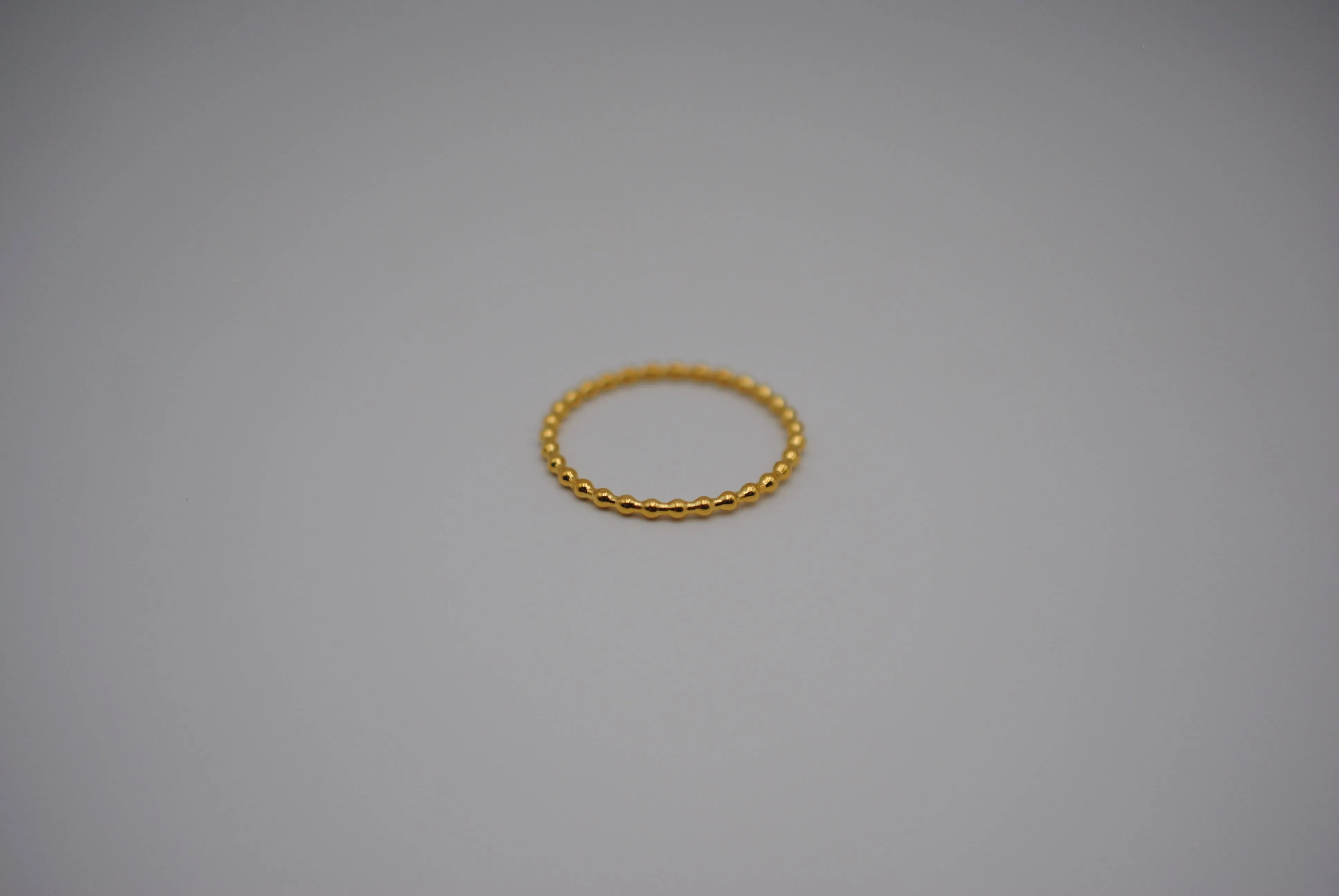 Stacking Ring: Bubble Texture, Yellow Gold Finish, Thin Width