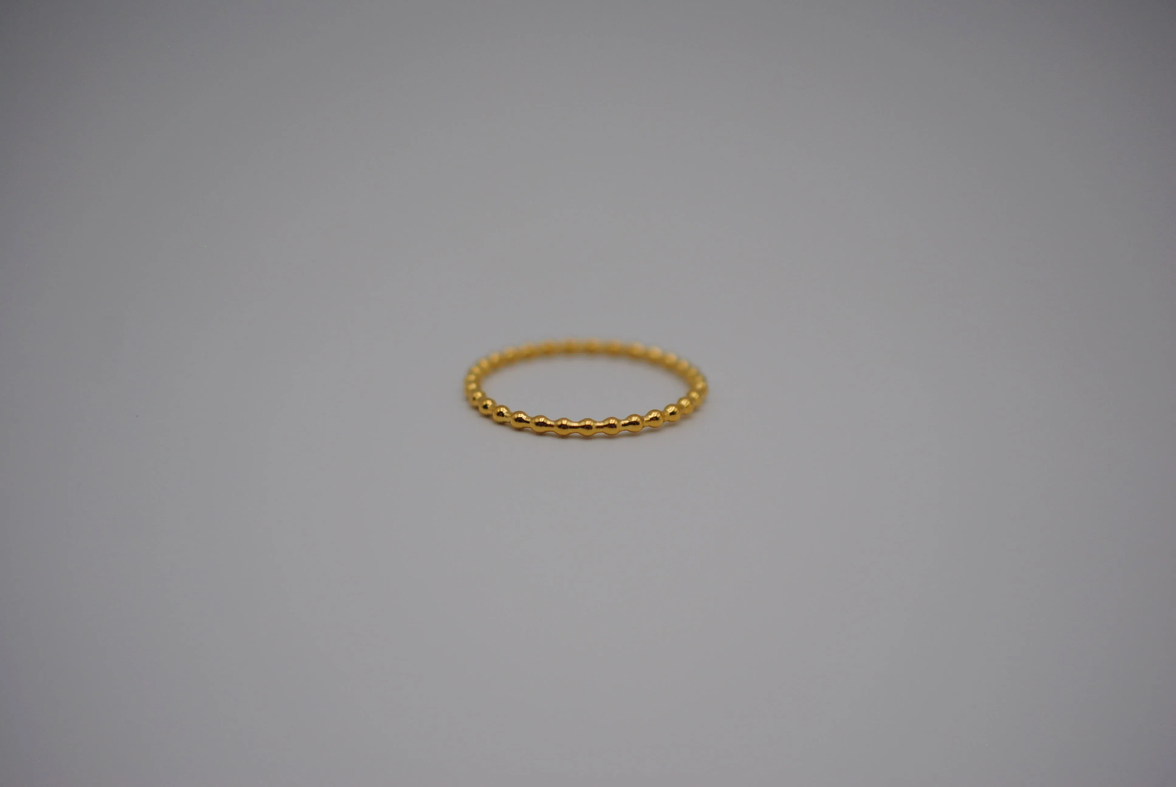 Stacking Ring: Bubble Texture, Yellow Gold Finish, Thin Width