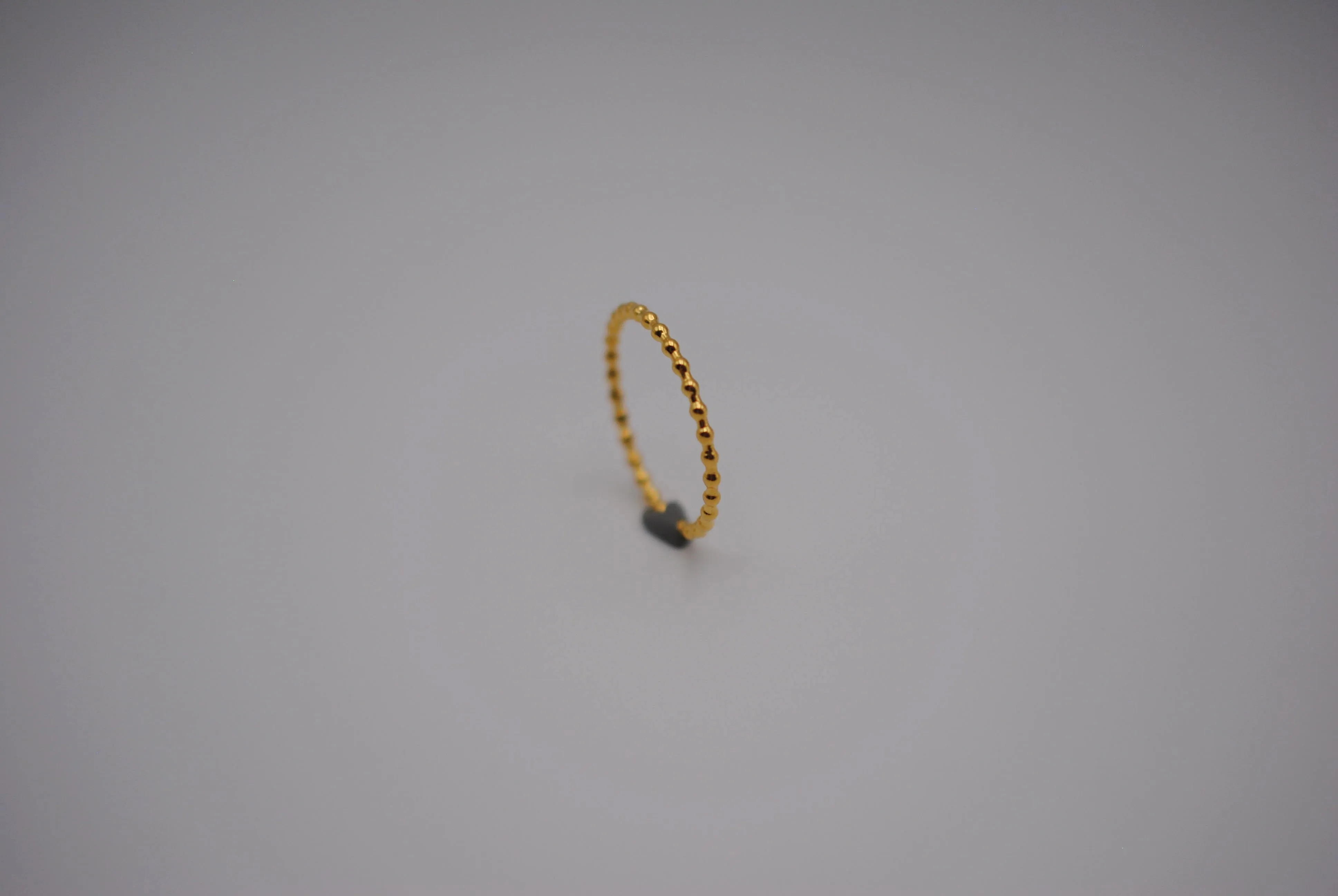 Stacking Ring: Bubble Texture, Yellow Gold Finish, Thin Width