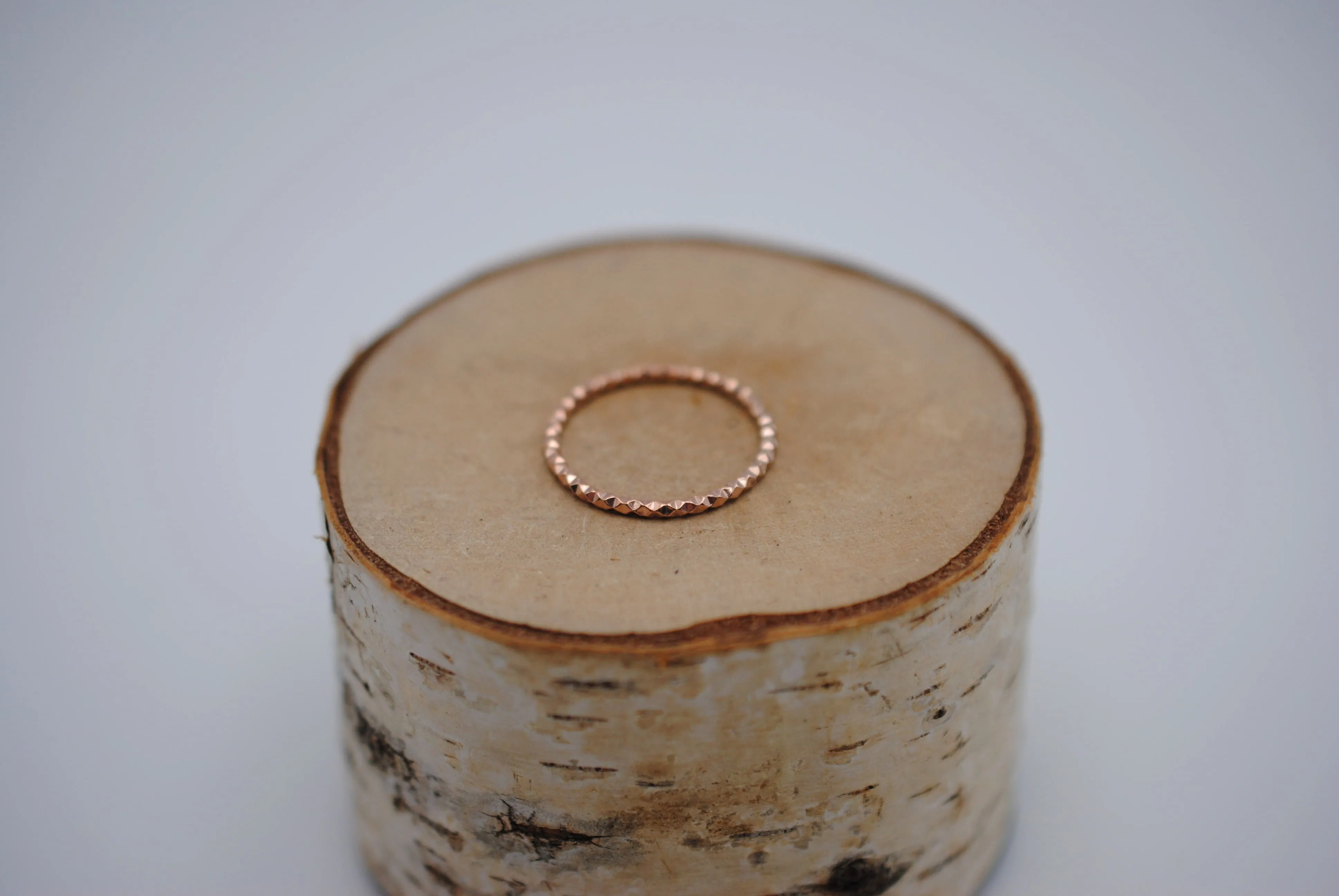 Stacking Ring: Sparkle Texture, Rose Gold Finish, Medium Width