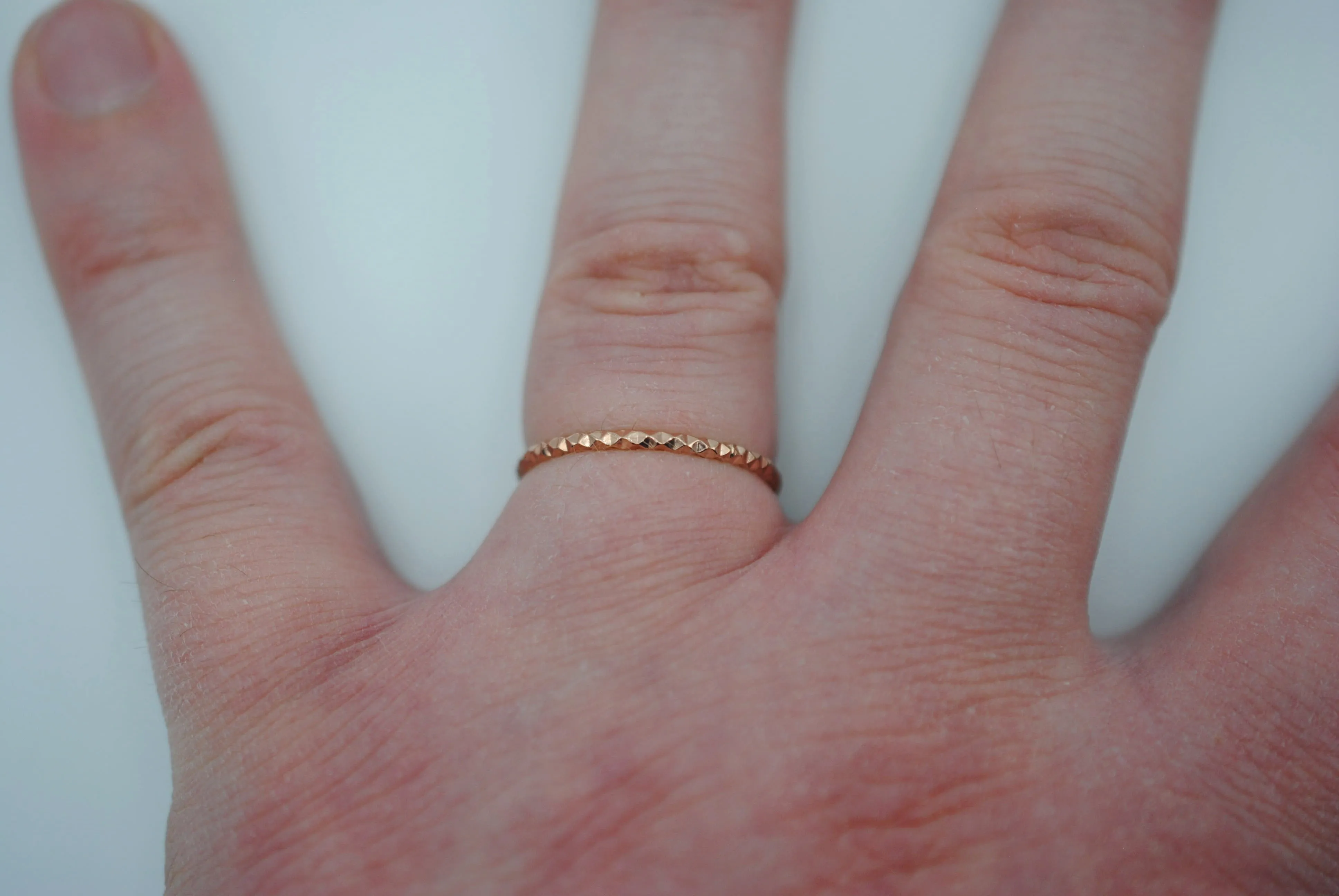 Stacking Ring: Sparkle Texture, Rose Gold Finish, Medium Width