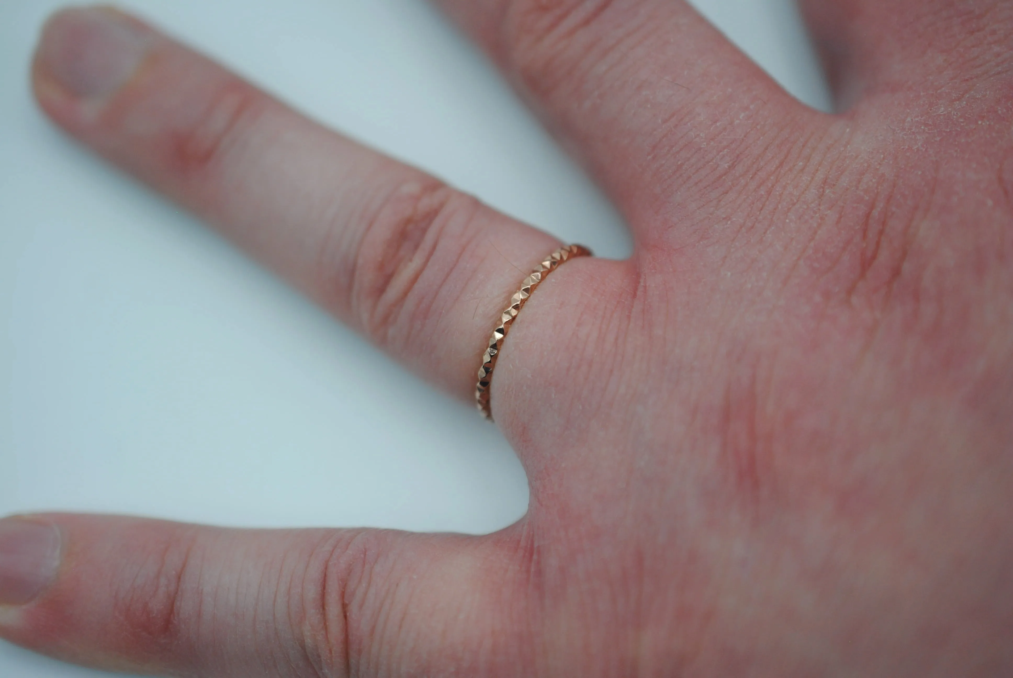 Stacking Ring: Sparkle Texture, Rose Gold Finish, Medium Width