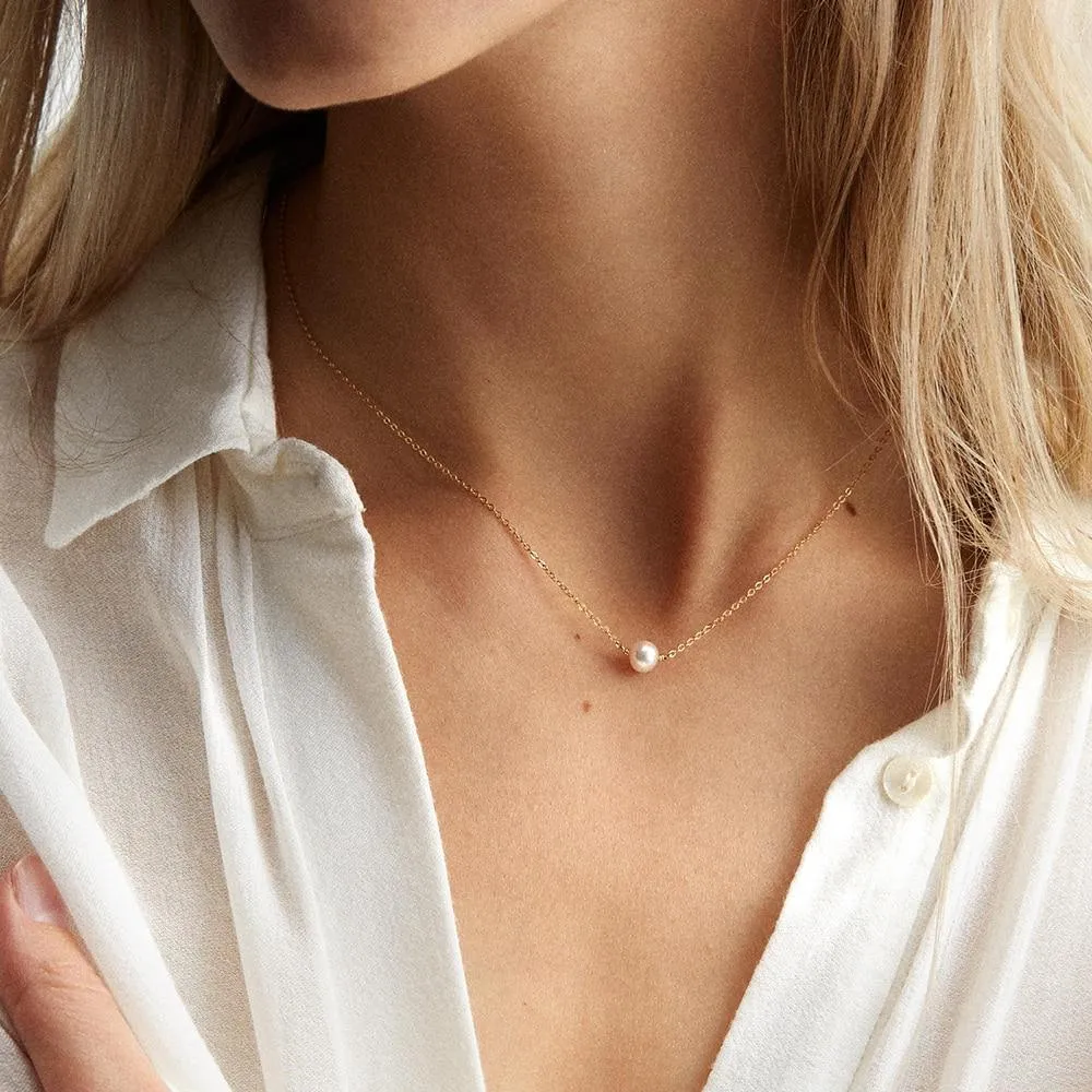 Stainless Steel Choker Pearl Necklaces For Women Gold Layered Chain Necklace Jewelry