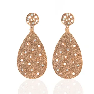 Stardust Radiance RoseTone Tear Drop Earrings