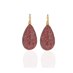 Stardust Red Tear Drop Earring