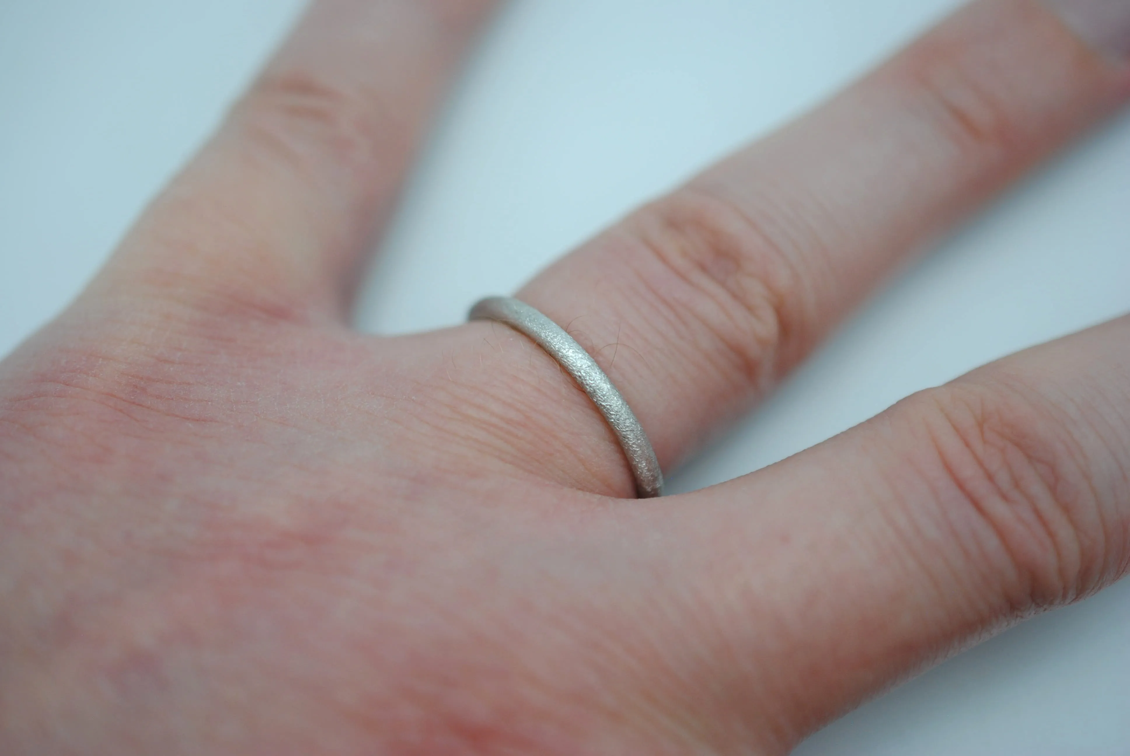 Stardust Rhodium Stacker Ring
