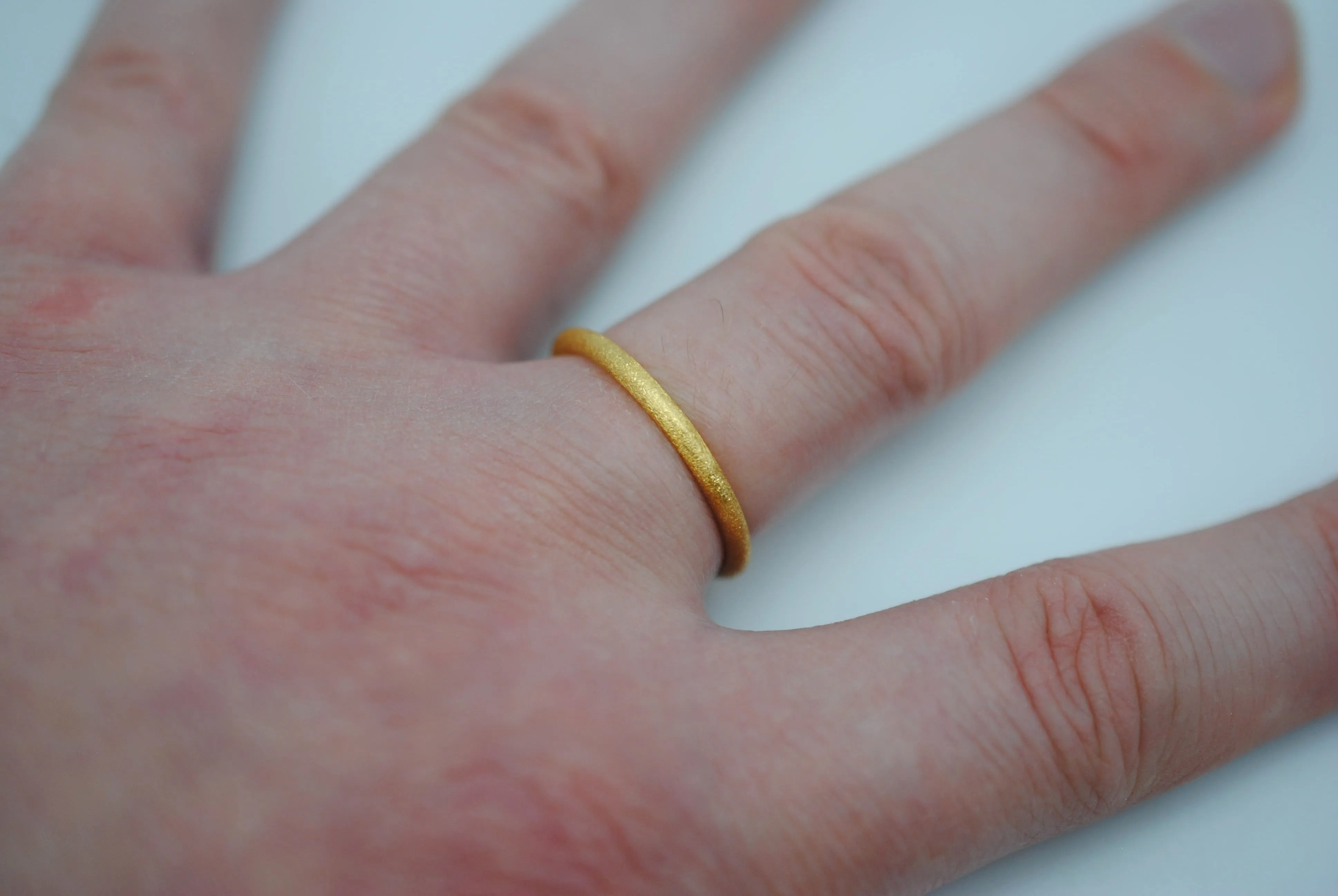 Stardust Yellow Gold Stacker Ring