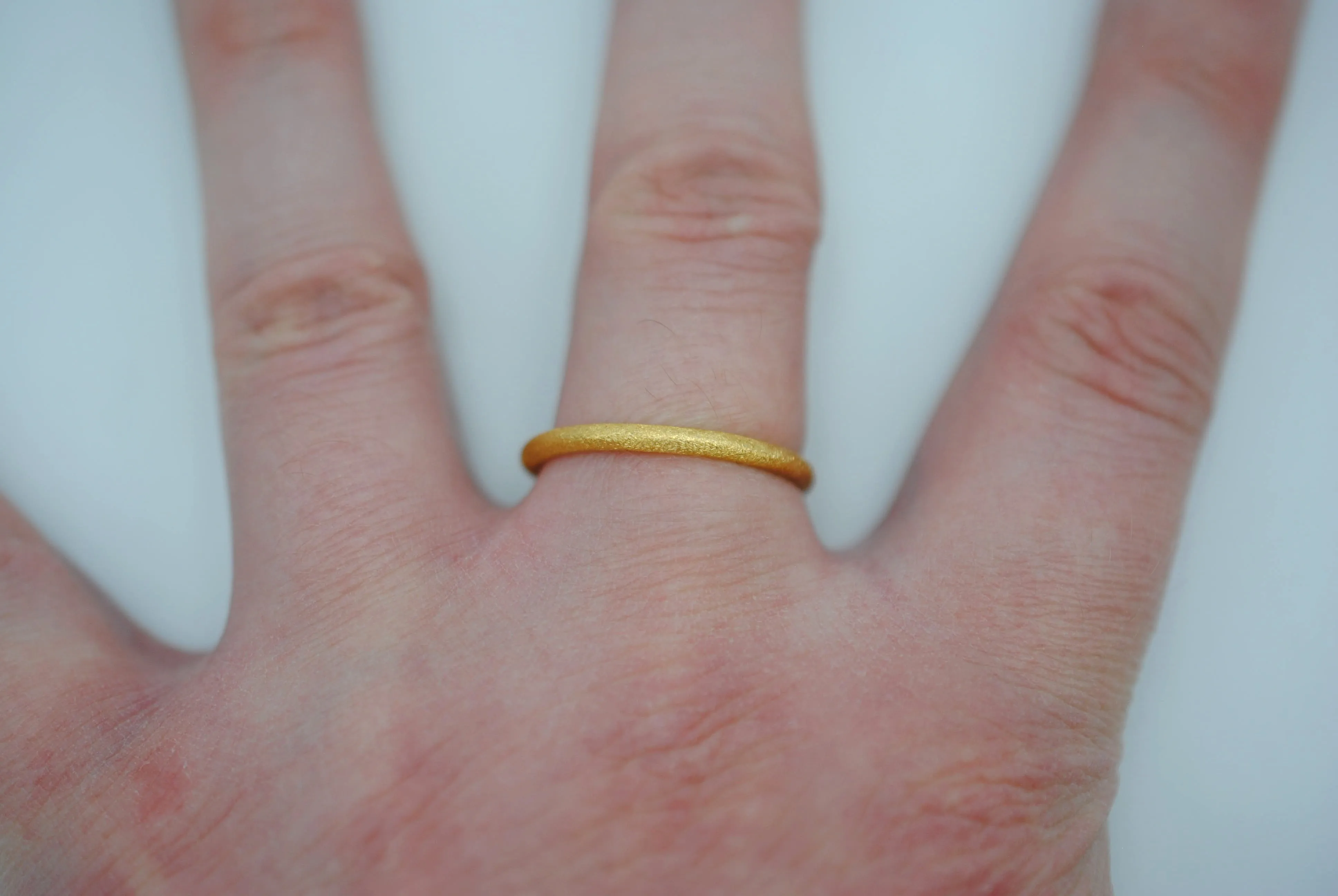 Stardust Yellow Gold Stacker Ring