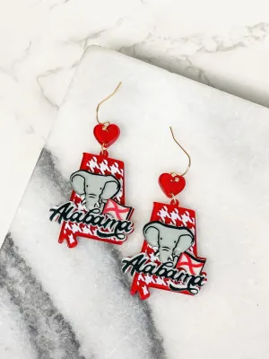 State Icon Dangle Earrings - Alabama