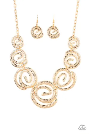 Statement Swirl Gold Paparazzi Necklace
