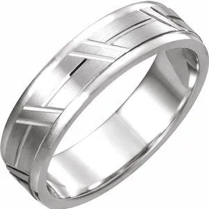 Sterling Silver 6 mm Grooved Band Size 10