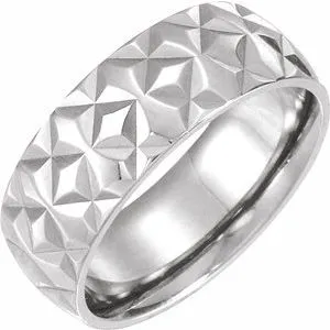 Sterling Silver 7 mm Geometric Band Size 11