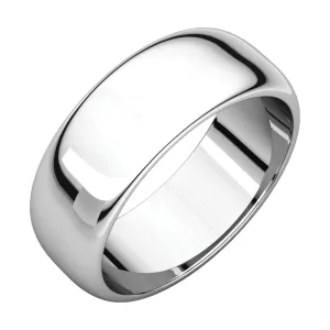 Sterling Silver 7mm Half Round Band, Size 11