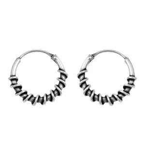 Sterling Silver Coil Wrap Hoop Statement Fashion Earrings 925 New