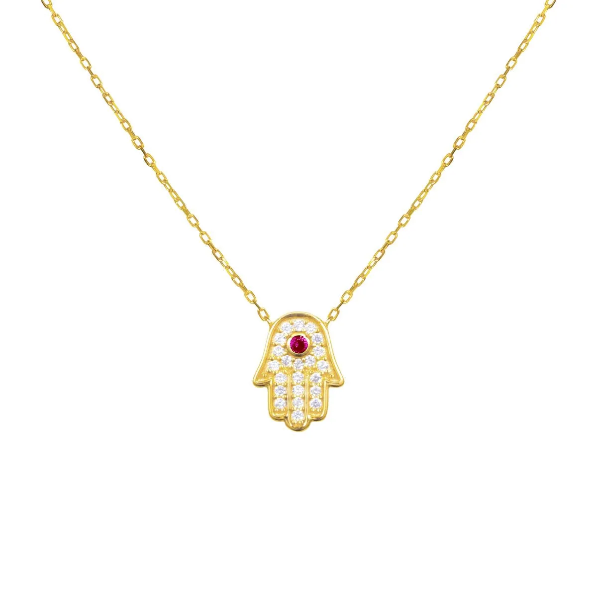 Sterling silver gold plated dainty hamsa necklace