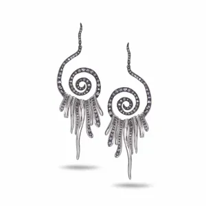 Sterling Silver Iolite Spiral Drop Earrings