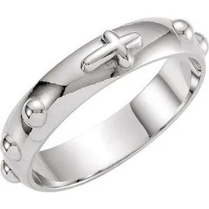 Sterling Silver Rosary Ring Size 12