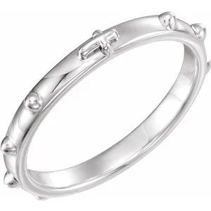 Sterling Silver Rosary Ring Size 7